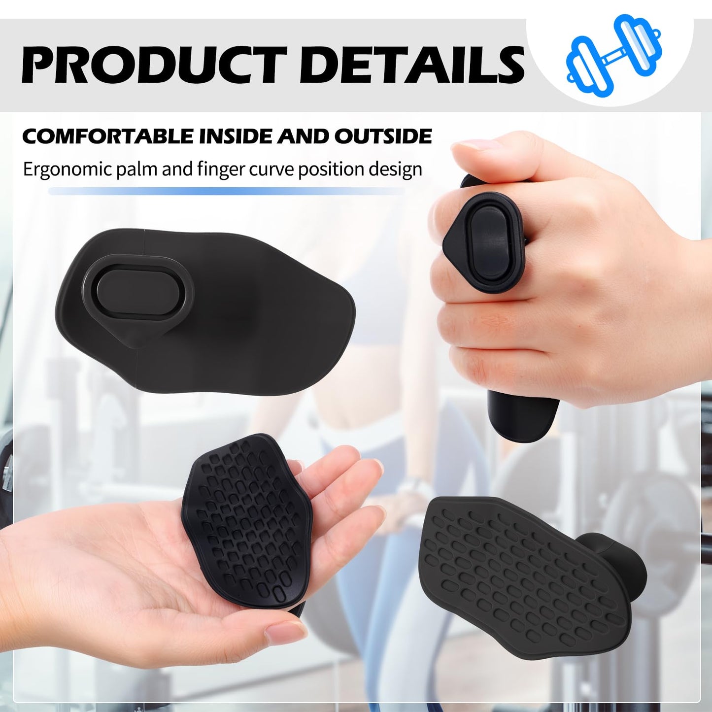 Hoemwarm Anti-Slip Workout Grips, 6Pcs Ergonomic Rubber Hand Protector Gloves for Strength Training and Exercise,Weight Lifting,Dumbbell,Deadlift,Bar Pad Pull Up Grippers