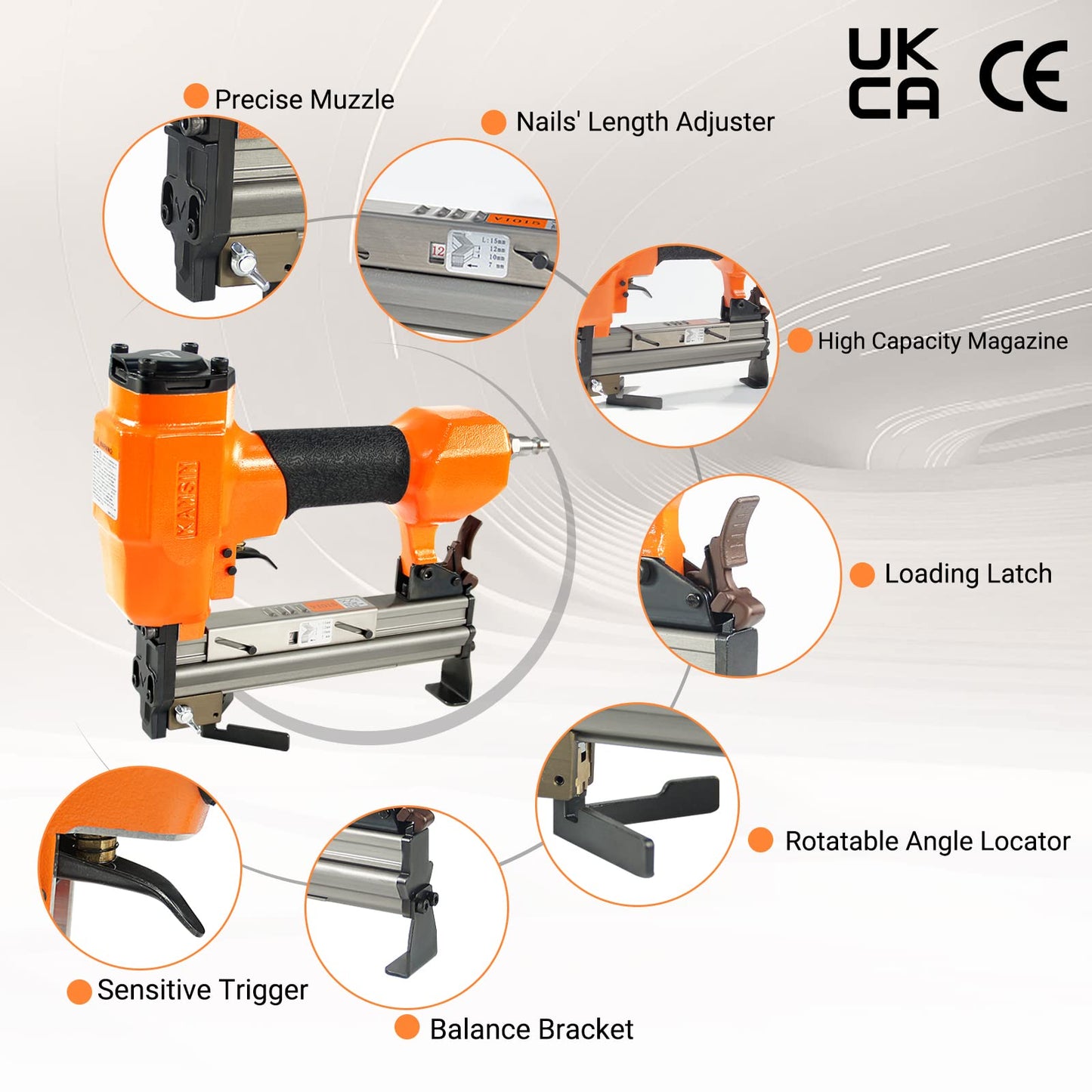 KAMSIN #V1015 30 Gauge Pneumatic Picture Frame Nailer Picture Frame Joiner V nailer with 10mm Length V Nails for Picture Frame