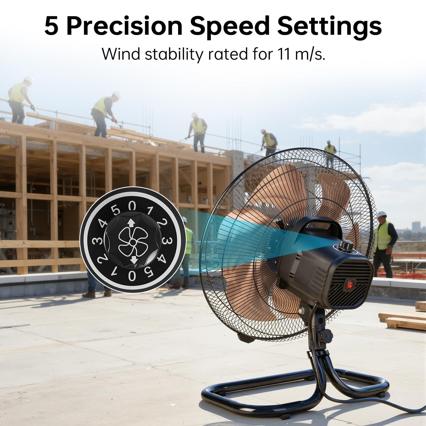 Allsheen 18 Inch Oscillation Floor Fan,Industrial Fan with DC Motor,5 Speed,High Velocity Metal Fan for Industrial, Commercial, Residential, Greenhouse,Black