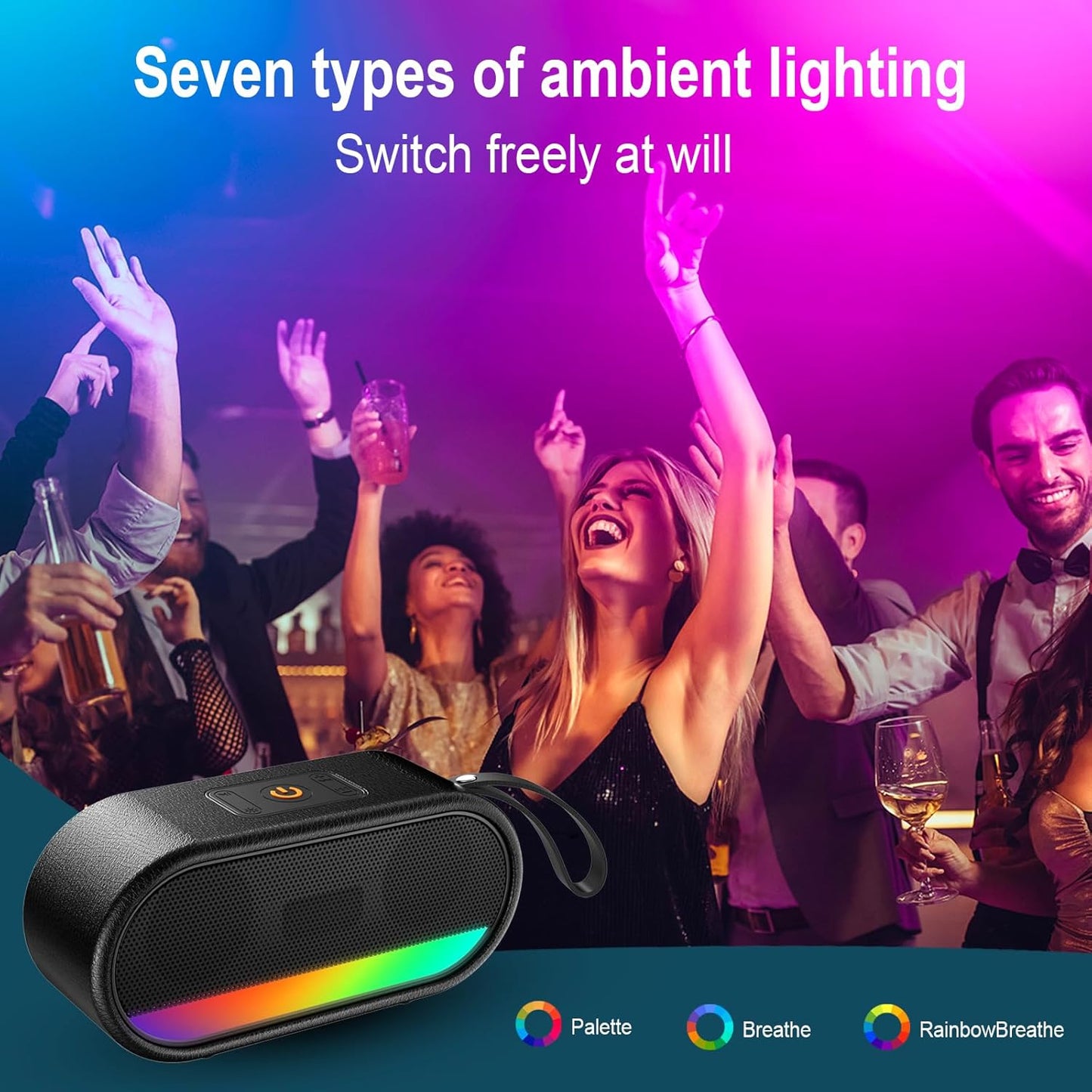 Dyurwa 24W 5.3, 10H IPX6 Bluetooth Speaker with Dual Speaker, HD Loud Sound, Portable Outdoor Wireless Punchy Bass