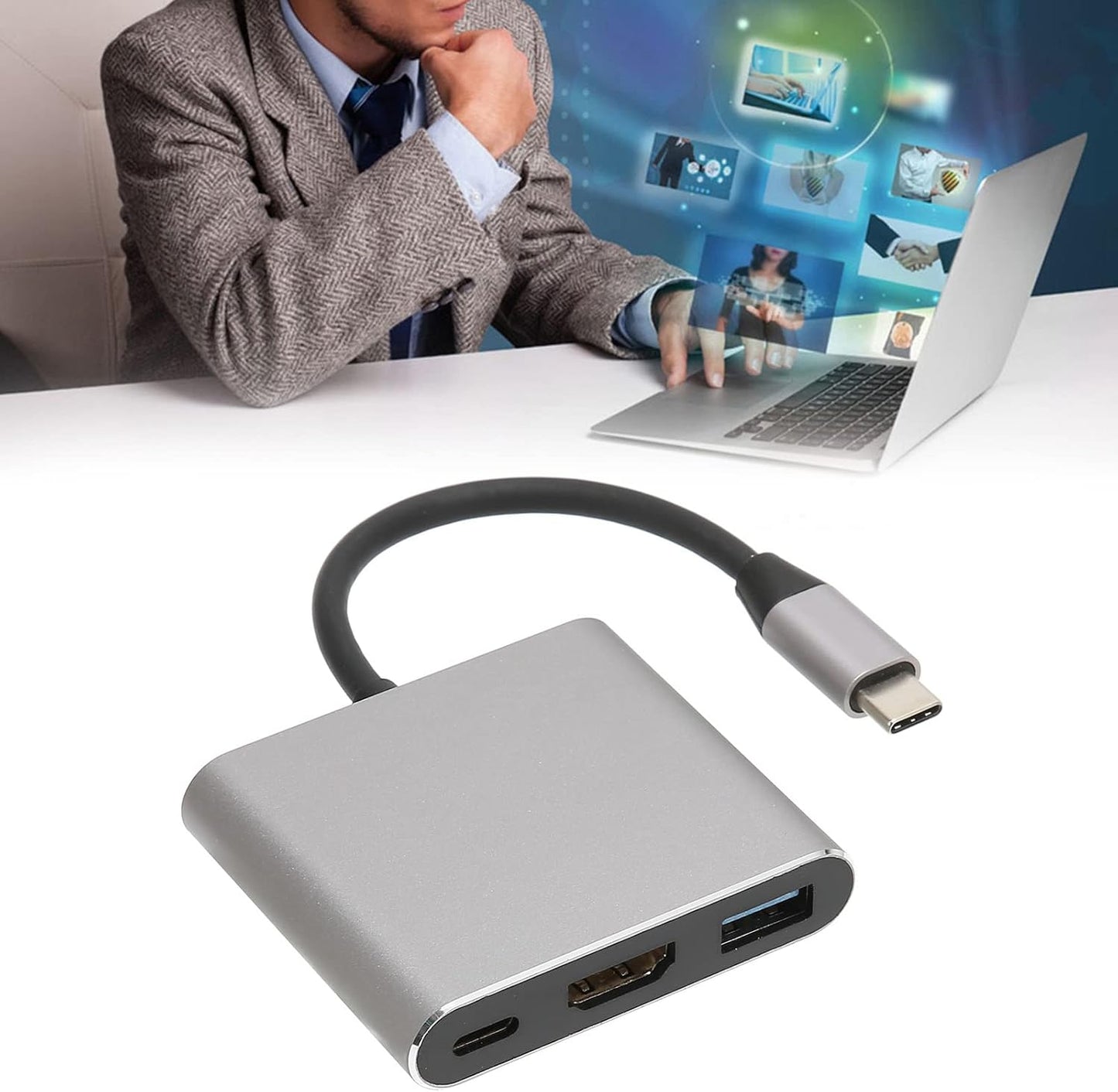 ciciglow 3 1 5Gbps 3.0/4K Laptop USB C to HDMI Video Adapter, in Multi Port USB C Hub, Docking Station with USB