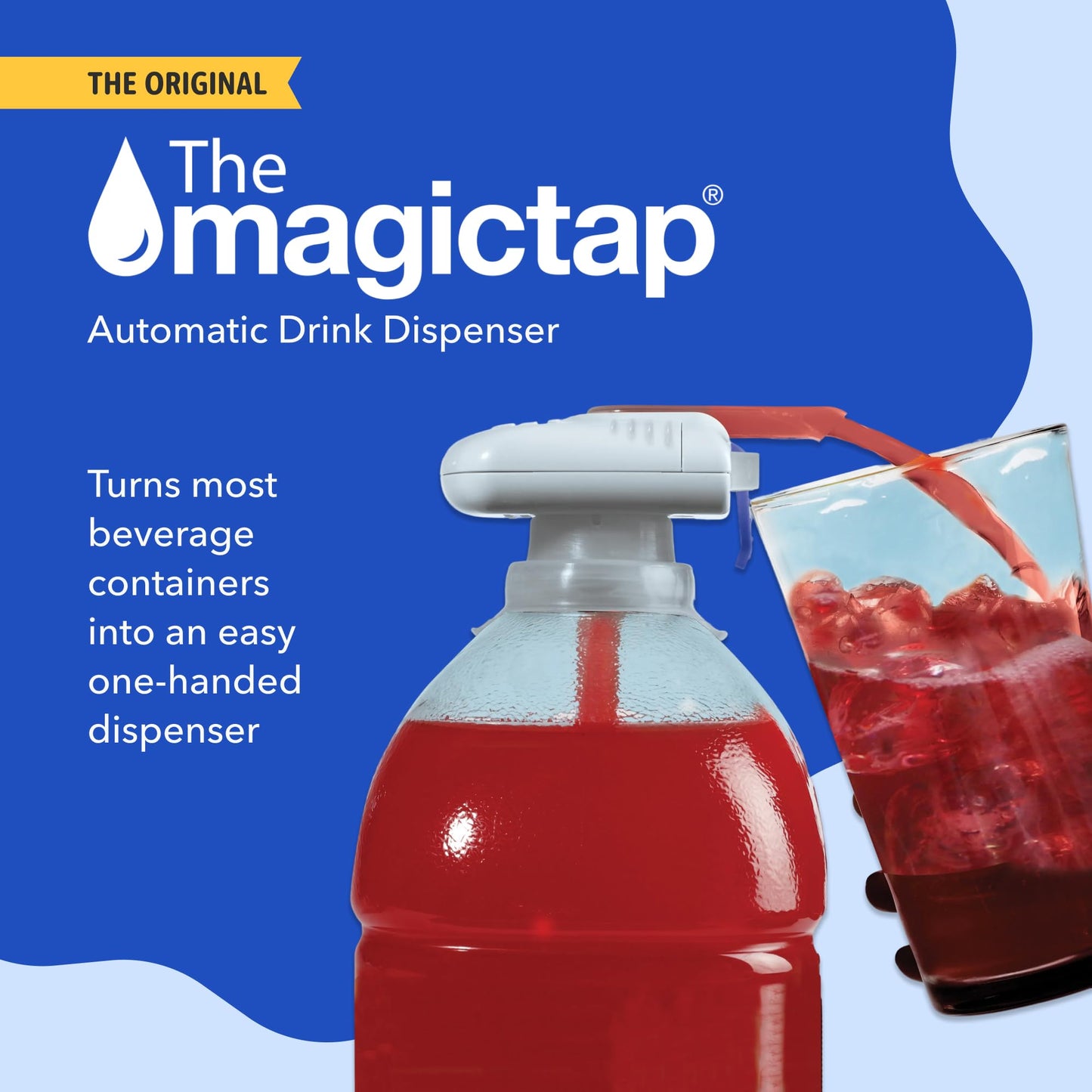 Magic Tap Automatic Drink Dispenser for Fridge, Black (1 Pack), No Spill Milk Dispenser for Fridge, Automatic Milk Dispenser Pump for Gallon Jugs, Water & Juice, Fits Most Bottles, Batteries Required
