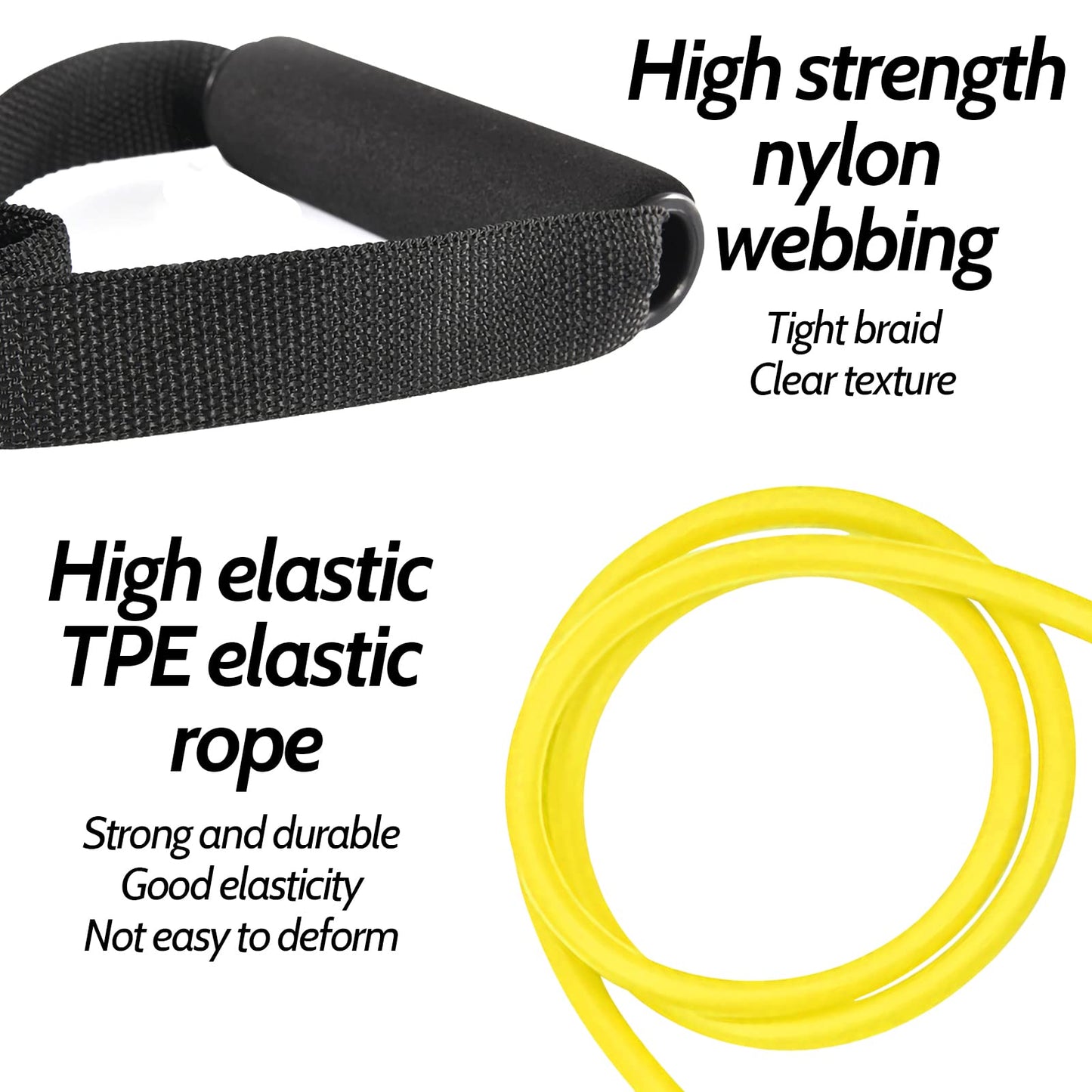 Rhinenet 3PCS Resistance Bands with Handles Strength Bands Exercise Bands Set with Handles Elastic Bands Workout Bands for Working Out Strength Training Muscle Toning Door Anchor and Workout Guide