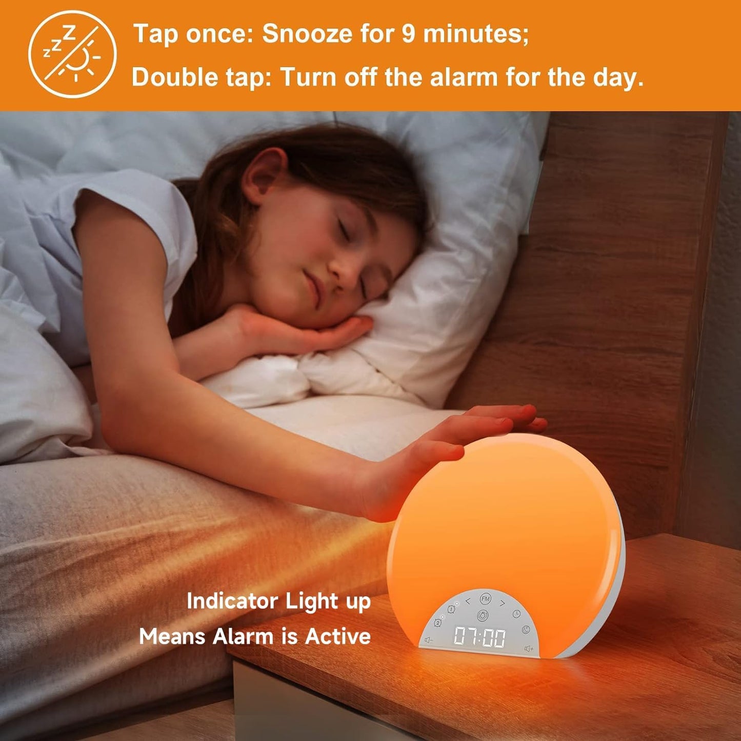 ANTDALIS Snooze, 7 8 Sunrise Alarm Clock Wake Up Light for Kids, Adults, Heavy Sleepers with Dual Alarms, Sleep Aid