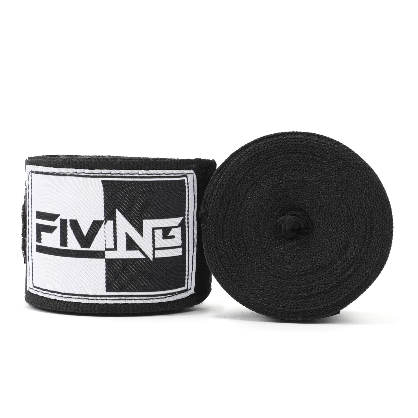 FIVING Boxing Hand Wraps Inner Gloves for Men Women, 180 Inch Elasticated Thumb Loop Bandages, Wrist Wrap Protection Muay Thai MMA Kickboxing Martial Arts Punching Bag Training (Black)