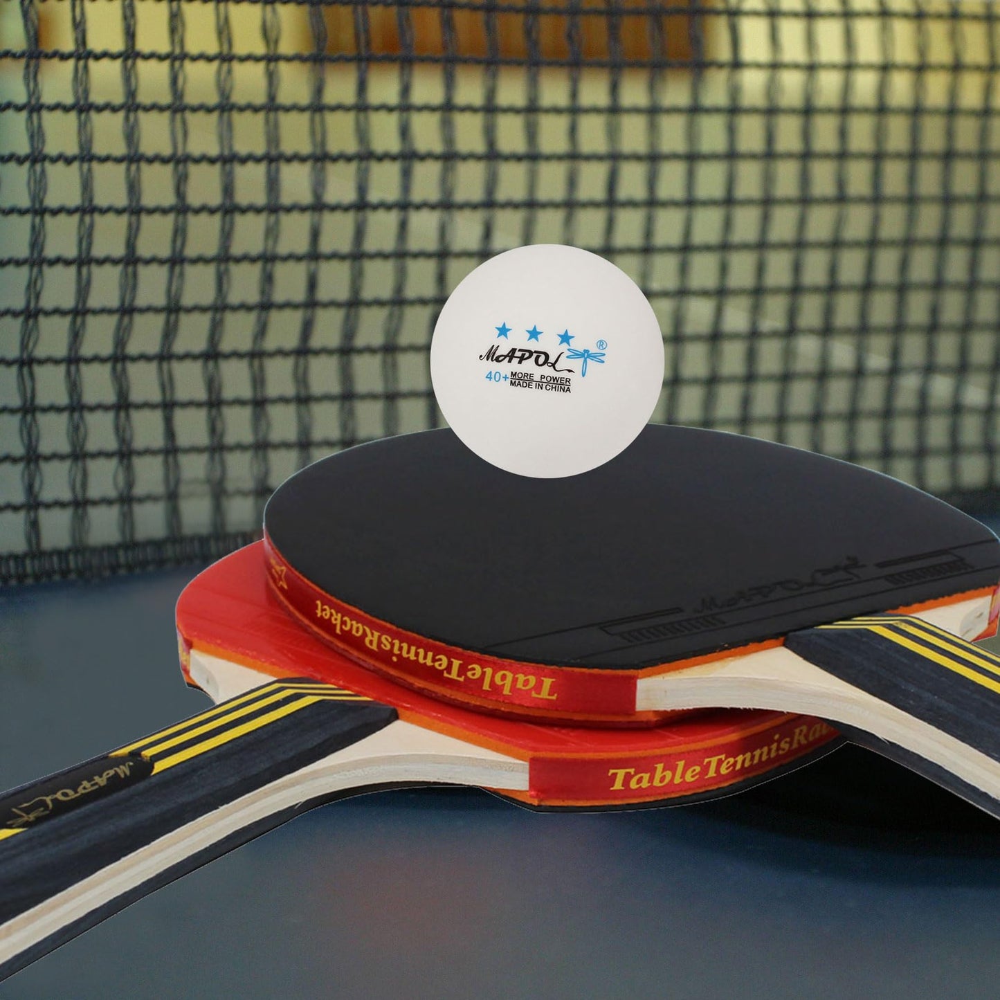 MAPOL 50 White 3-Star Table Tennis Balls Bundle with 50 Orange Training Table Tennis Balls
