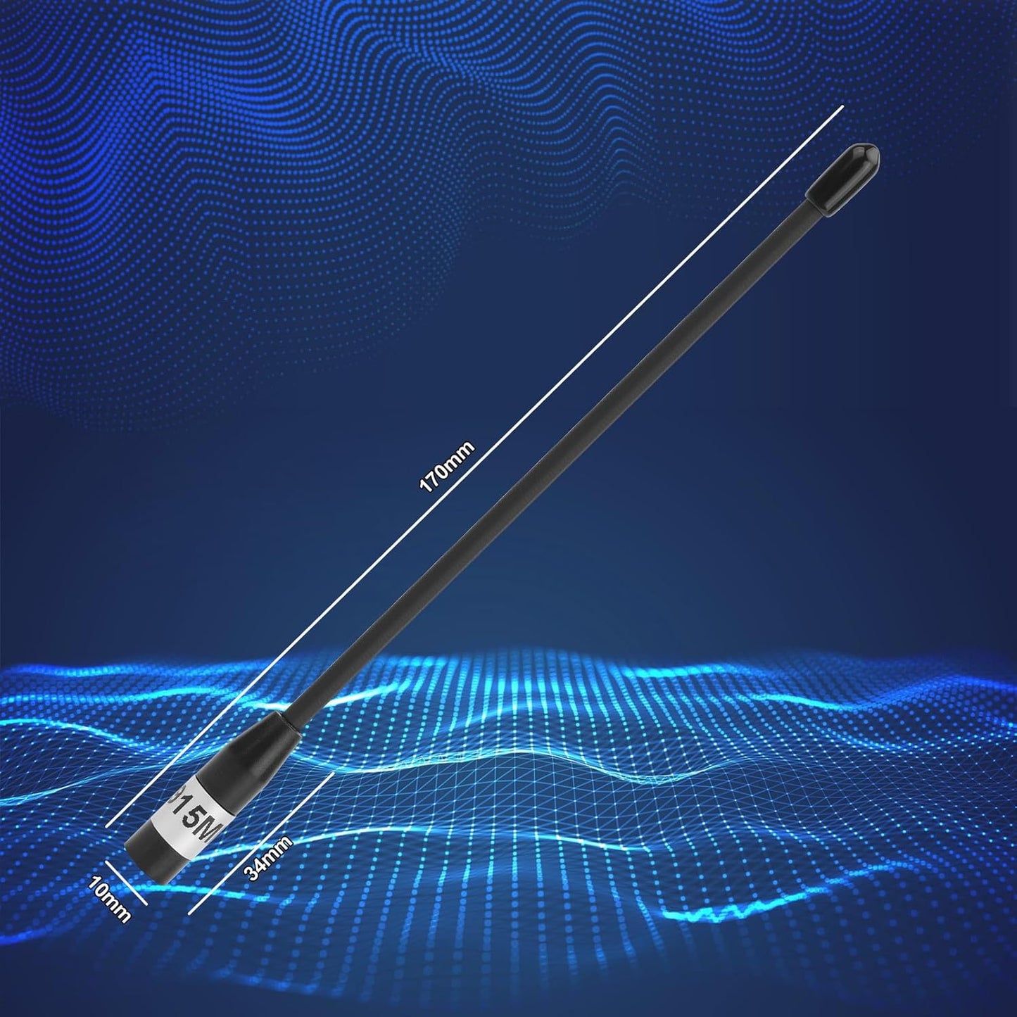 MakerHawk 915MHz 10dBi 17cm (2 Pack) Antenna Gain for Meshtastic LoRa Long Range Soft Whip Antenna, Omni SMA Male Black