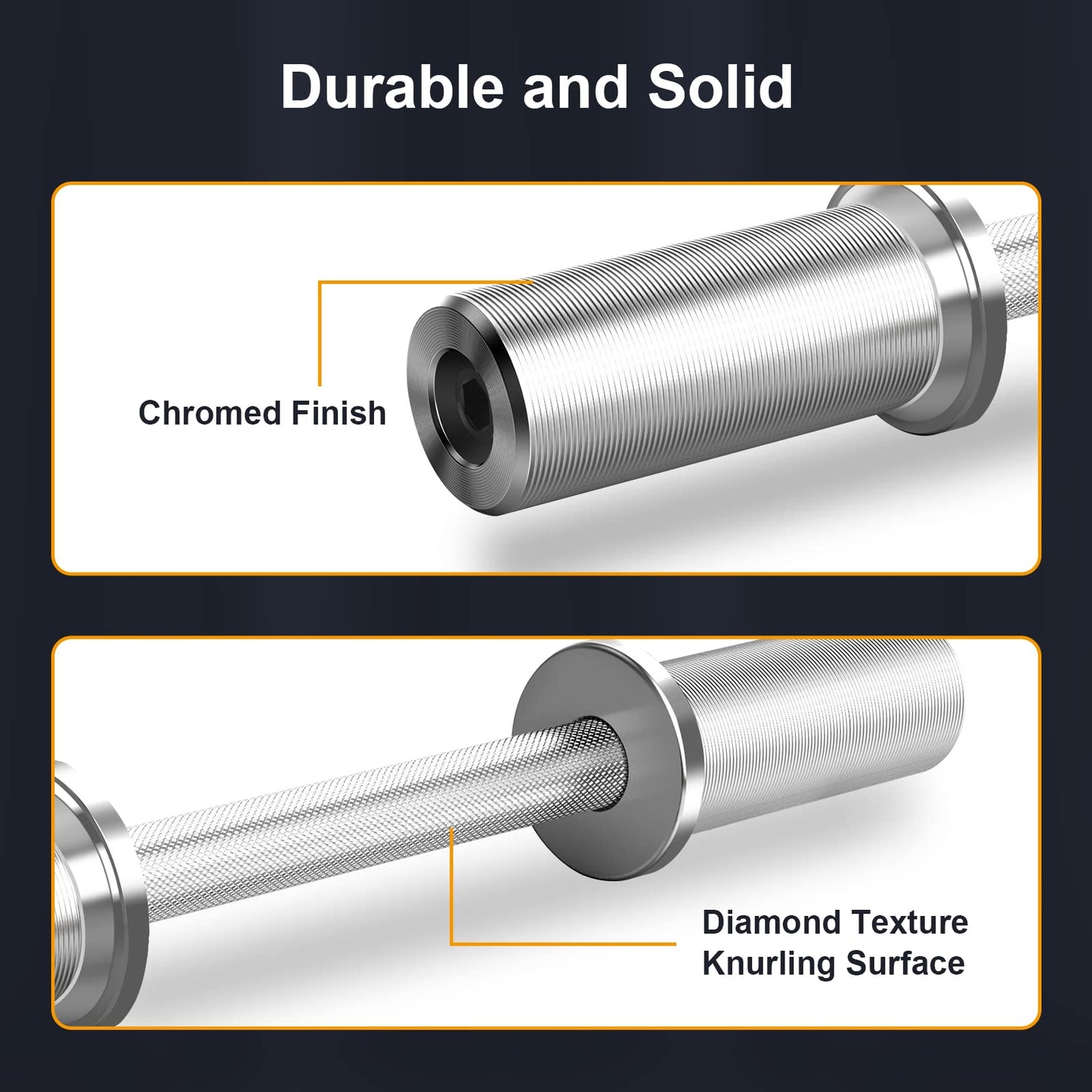 Uboway Olympic Dumbbell Handles: 20" Dumbbell Set for 2" Olympic Weight Plates, Weight Lifting Handles with 2 Pair of Spring Collars, Home Gym Accessories