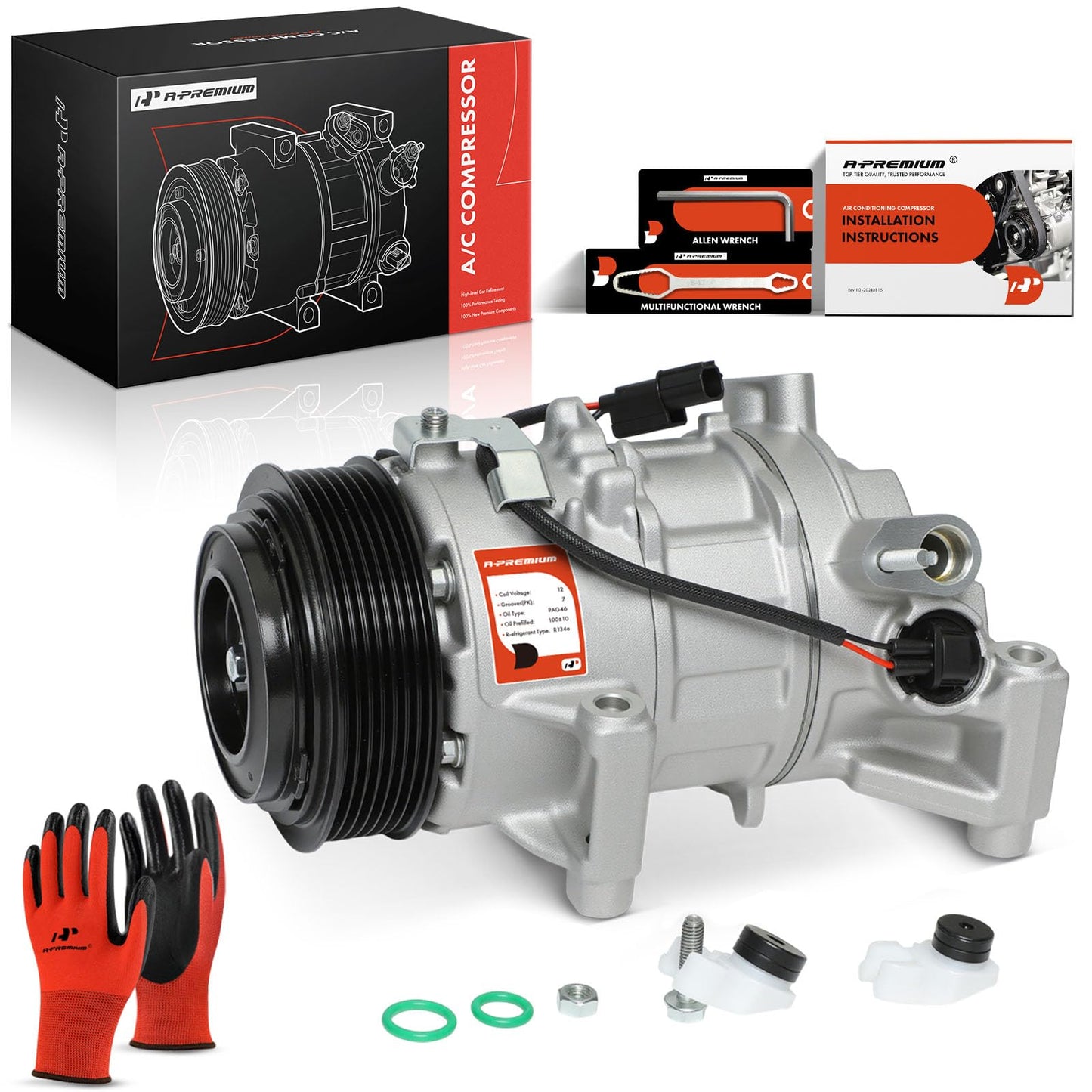 A-Premium Air Conditioner AC Compressor with Clutch Compatible with Honda Accord 1.5L 2018-2022, with 110mm Pulley