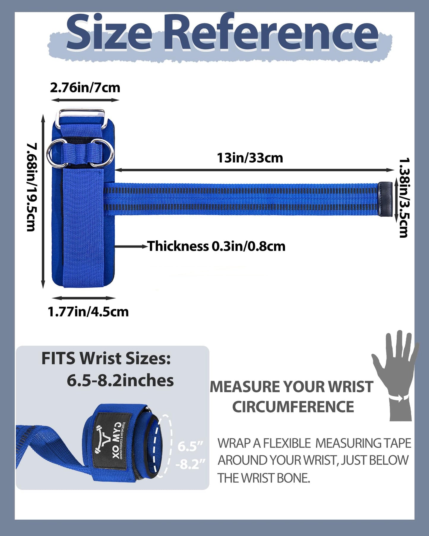 2-in-1 Weight Lifting Straps with D Ring, 7mm Neoprene Padded Wrist Support for Men & Women, Heavy Duty Gym Wrist Straps & Cable Machine Attachment for Gym, Powerlifting, Rows, Pull-ups (Blue)