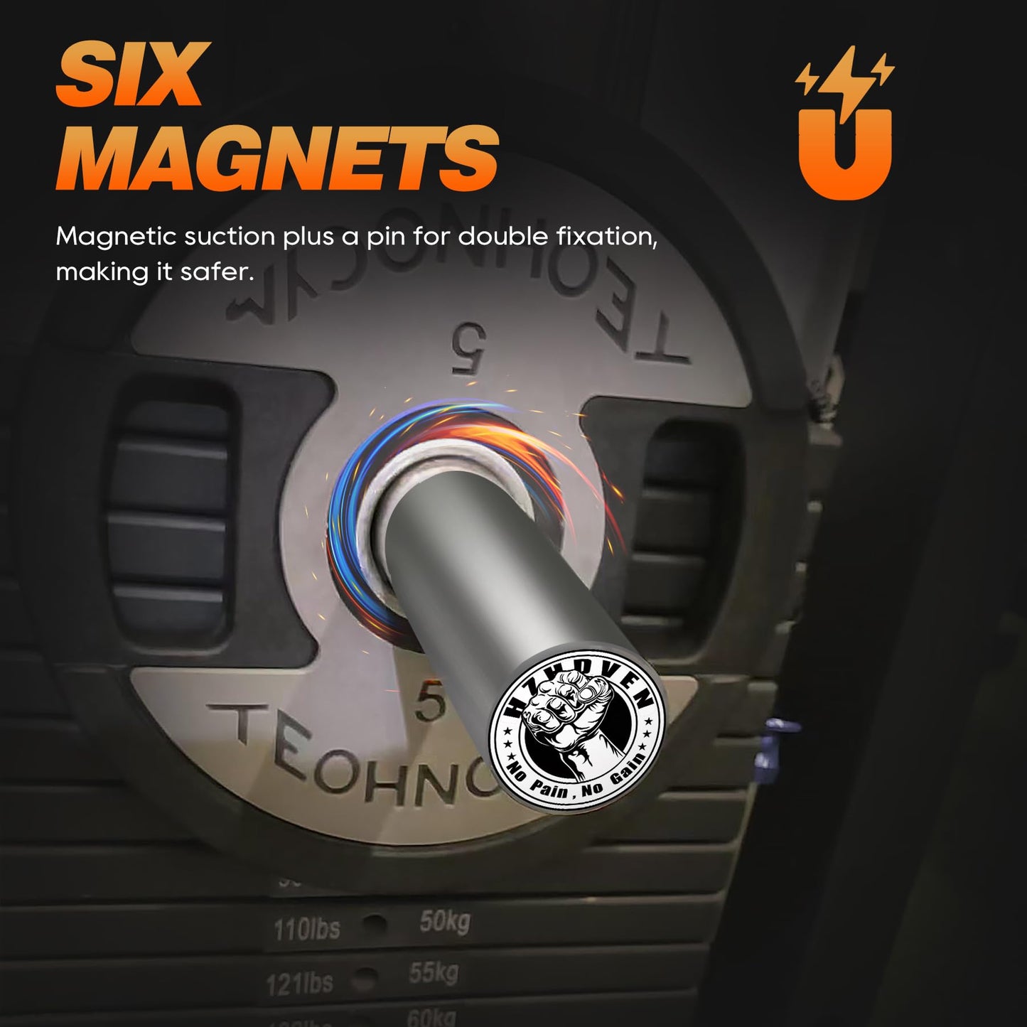 hzhdven Weight Stack Pin Extender for Gym Cable Machine & Home Gym, Allowing Additional Olympic Weight Plates, Made of Durable Steel for Secure and Long-Lasting Use, Ø 10 mm