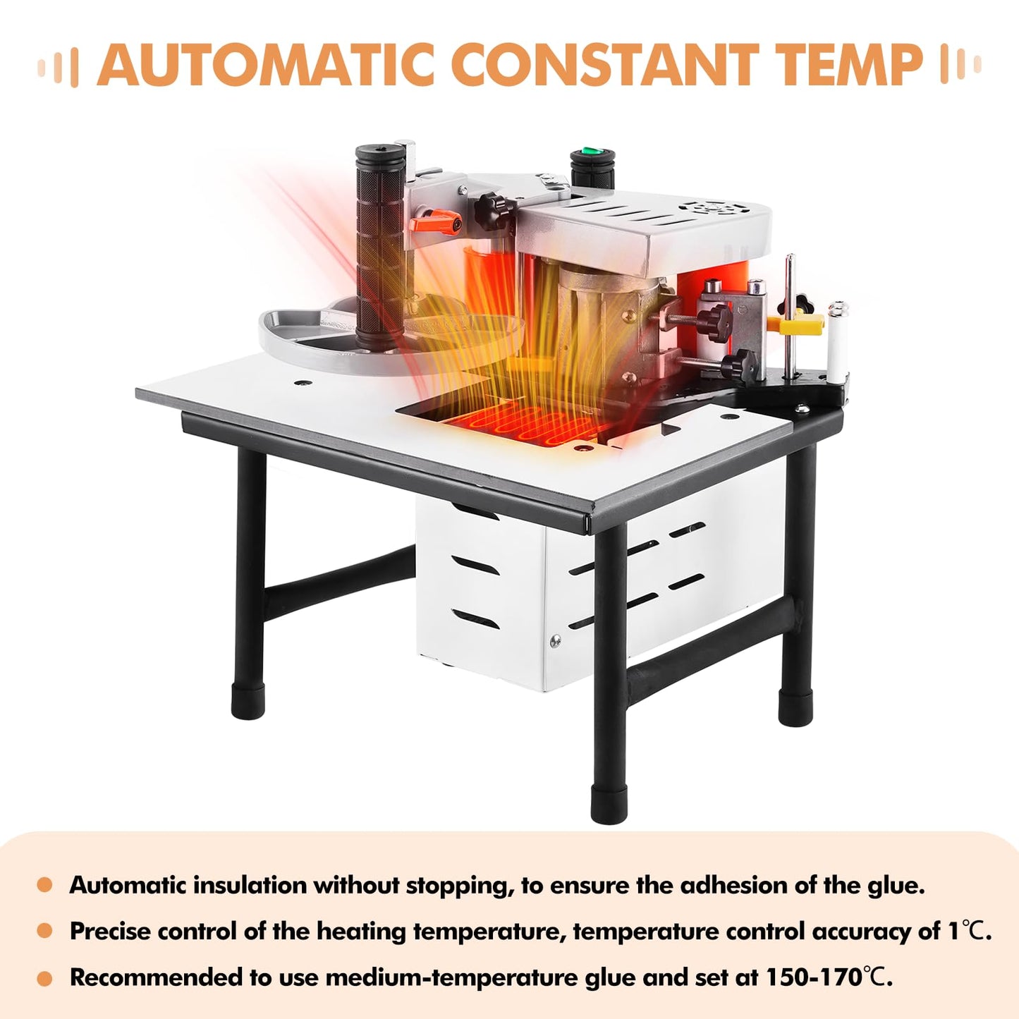 YUCHENGTECH Edge Bander Banding Machine Portable Edge Banding Machine Curve & Straight Sealing With Adjustable Speed Double-Side Gluing (110V, Adjustable speed)