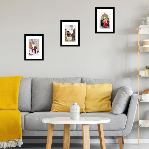 JCJMY A5 Picture Frame - Black Wall Hanging & Tabletop Display | Fits 4x6 Mat or 5.8x8.3 Without Mat