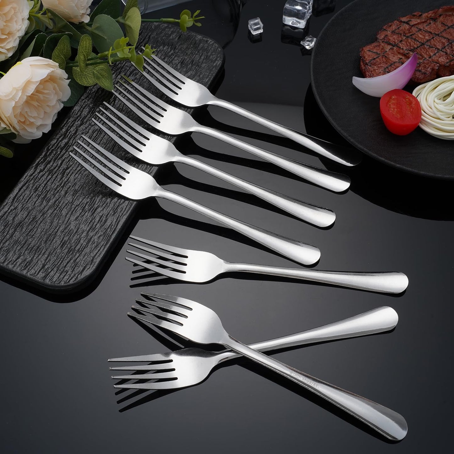 Hansmart 60 PCS Dinner Fork Set - Windsor Stainless Steel Silverware Fork 7.1 Inch with Dishwasher Safe Flatware Forks for 60,Table Forks for Home,Kitchen or Restaurant