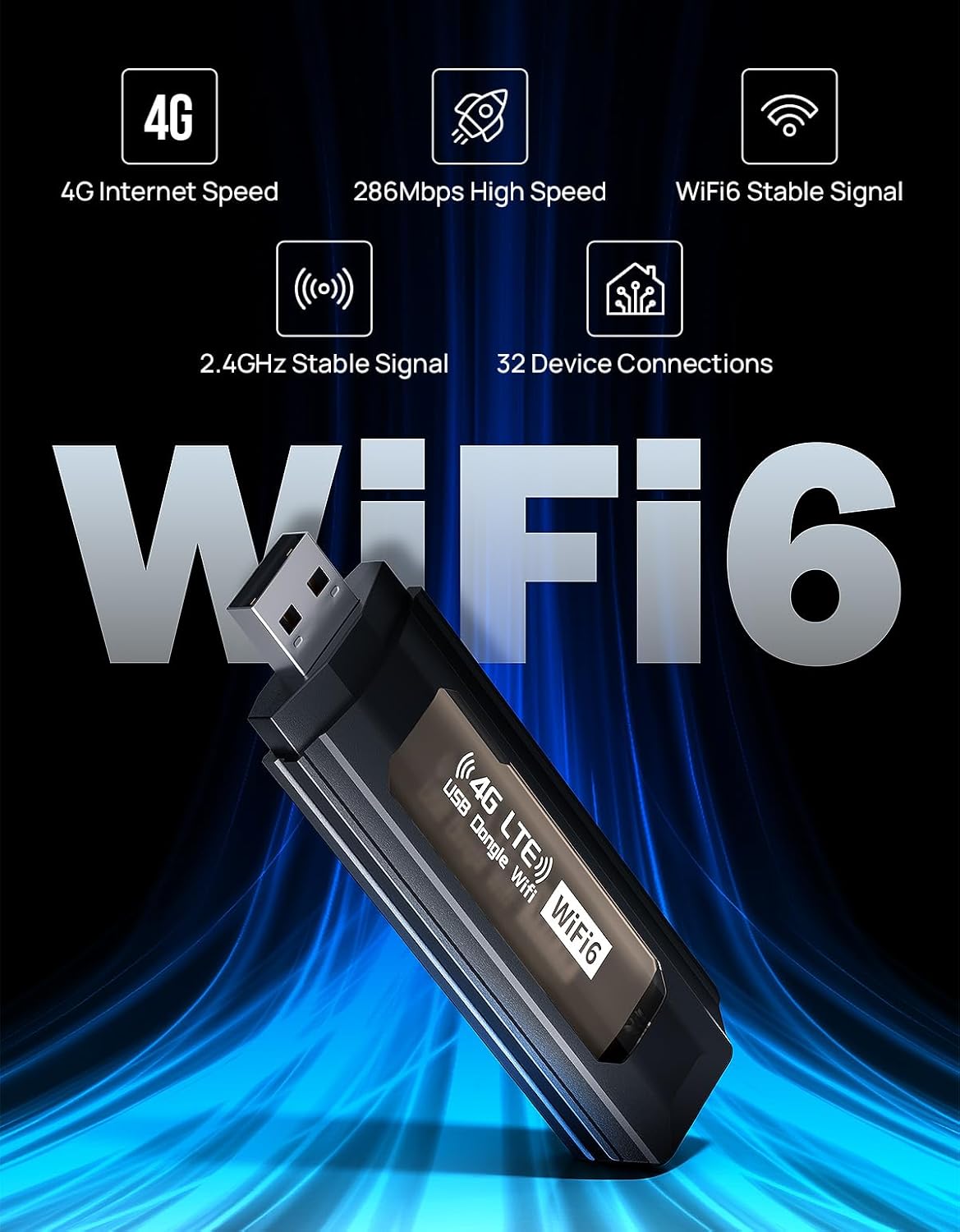 JOYTUTUS 4G 150Mbps LTE Portable WiFi Router USB Modem Unlocked Travel Mobile Hotspot Router for Desktop