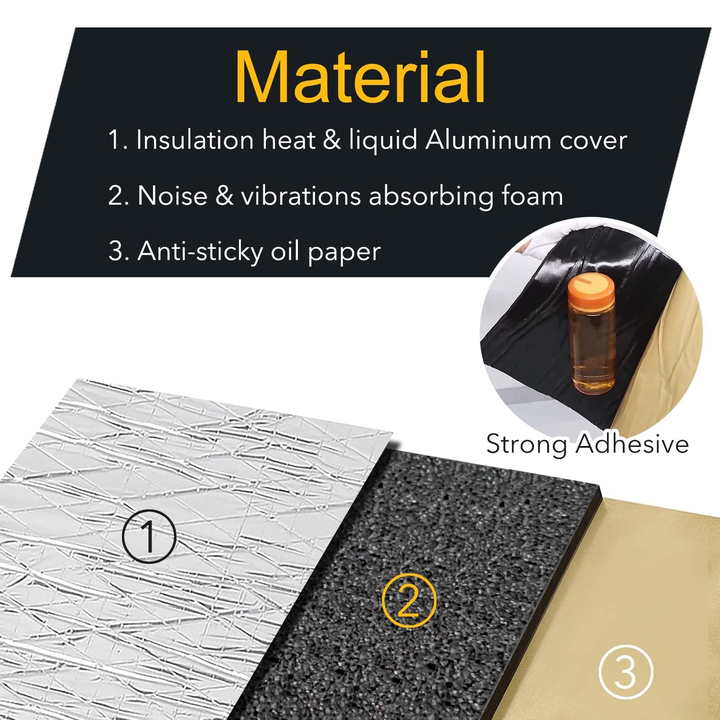 KOIKEY Car Sound Deadening Mat, 197mil (5mm) 8.7 sqft Closed-Cell Foam Car Insulation Material, Aluminum Foil Heat Shield, Waterproof Self-Adhesive Sound Deadener, 8 Pcs