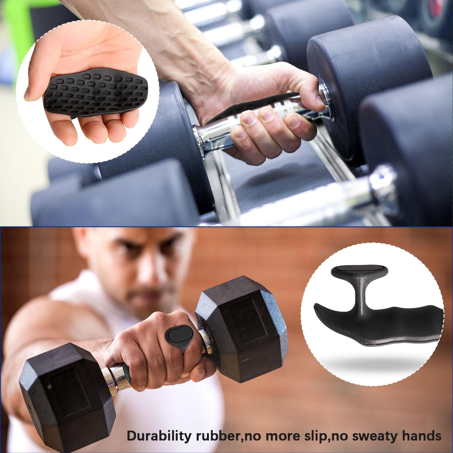NiuMid Anti-Slip Workout Grips - Ergonomic Rubber Hand Protector Gloves for Weight Lifting, Pull-Ups, Gym Training and Exercise, for Men and Women (1pack)