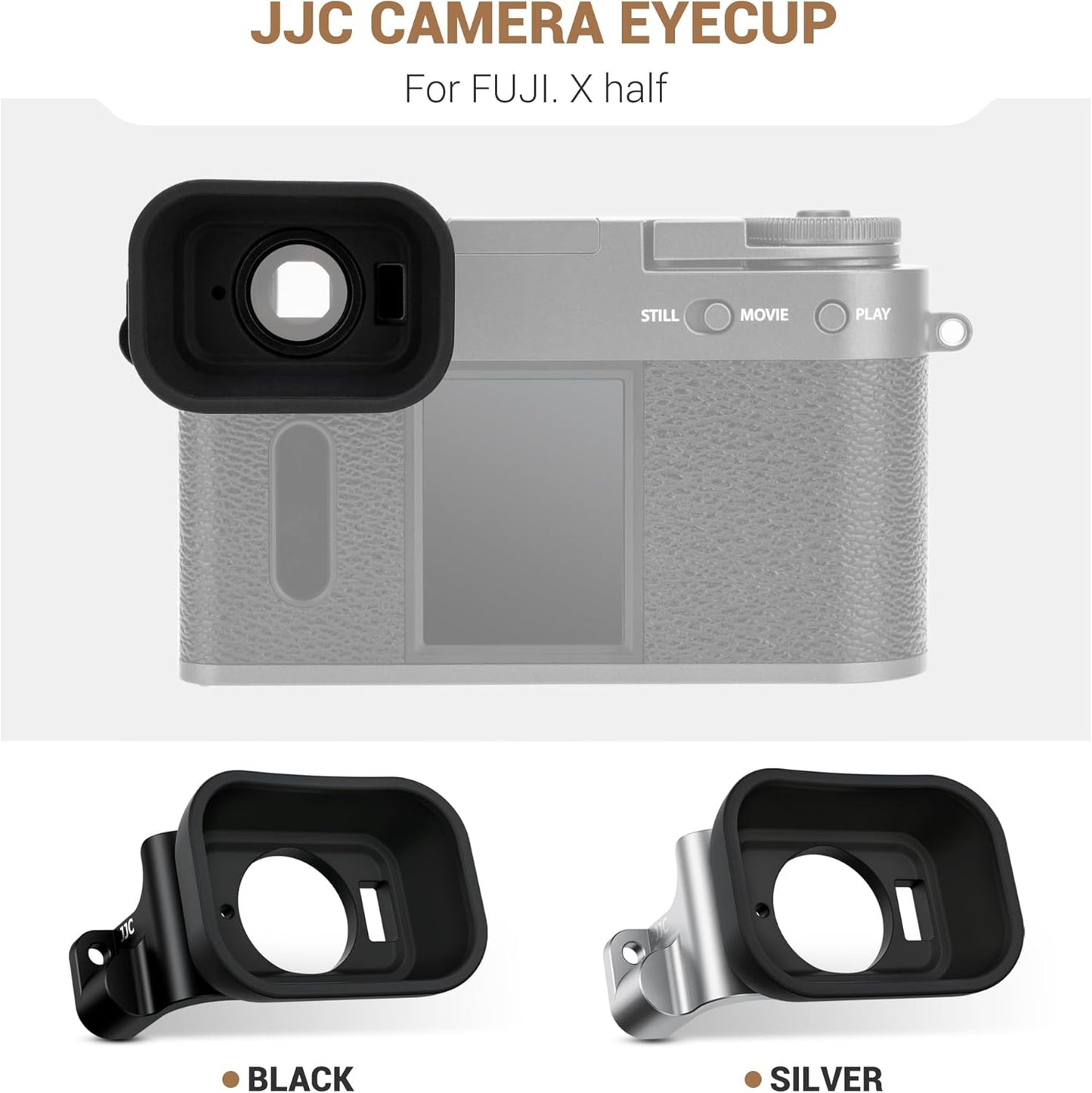 Extended X Half Eyecup Eyepiece, Soft Silicon Viewfinder Eye Cup Eyeshade Cover Protector for Fujifilm Fuji X Half
