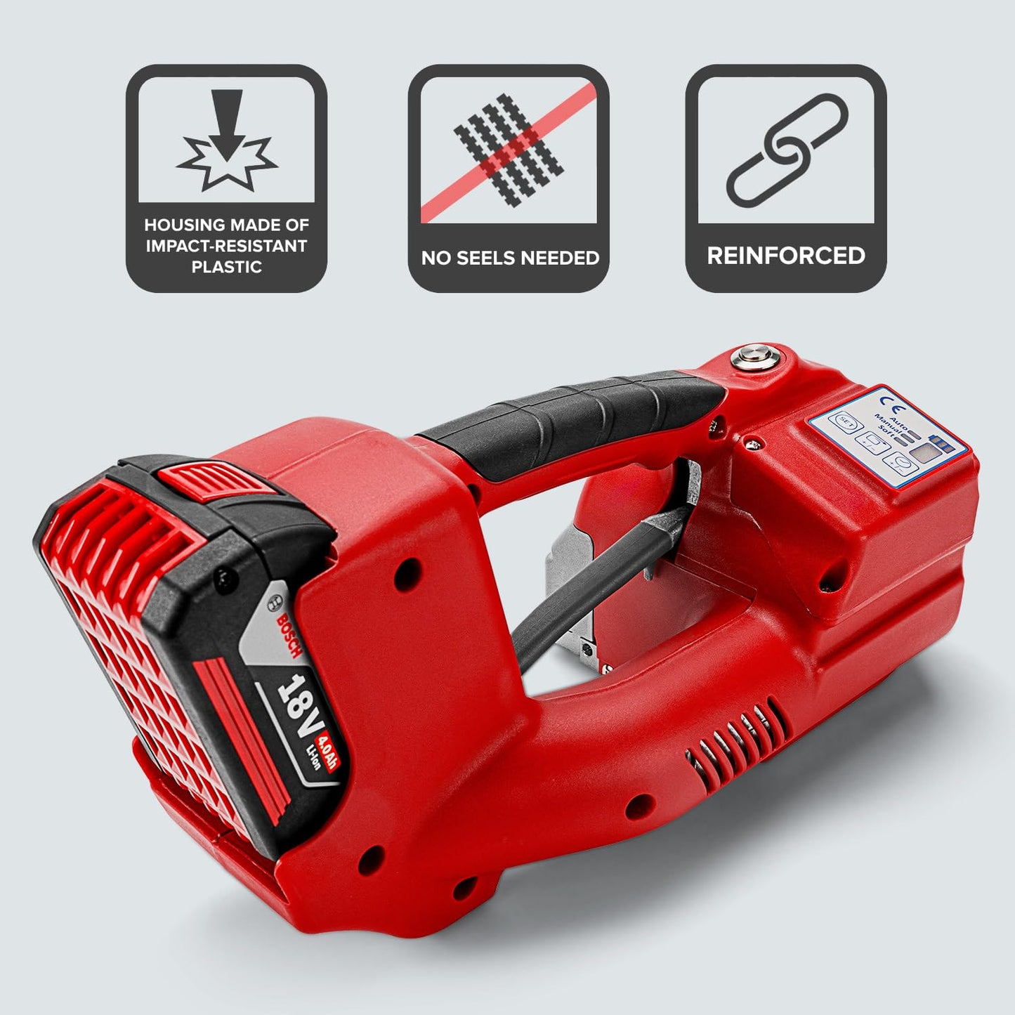 IDL Packaging Transpak H-46B-58 Battery-Powered Premium Industrial Strapping Tool for 5/8" Polyester (PET) and Polypropylene (PP) Strapping - High-Speed Packaging Strapping Machine
