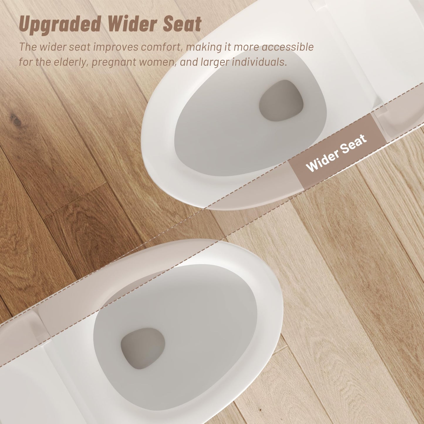 DeerValley Elongated Toilet with Comfort ADA Seat Height Modern 12" Rough-In One Piece Toilet for Bathroom Dual Powerful Flush DV-1F026Pro