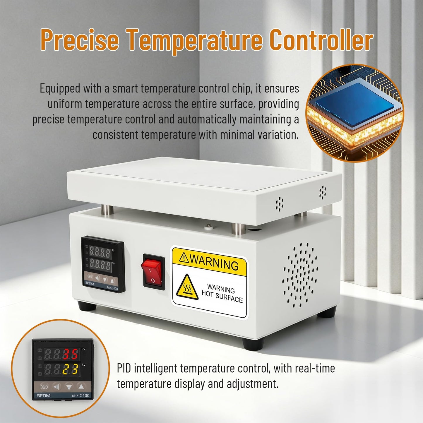 Cellophane Wrapping Machine, Manual Cellophane Overwrapping Machine, Desktop Heating Sealing Machine with PID Temperature Control for BOPP/PVC Film Used on Perfume, Cosmetics, and Action Figure Boxes