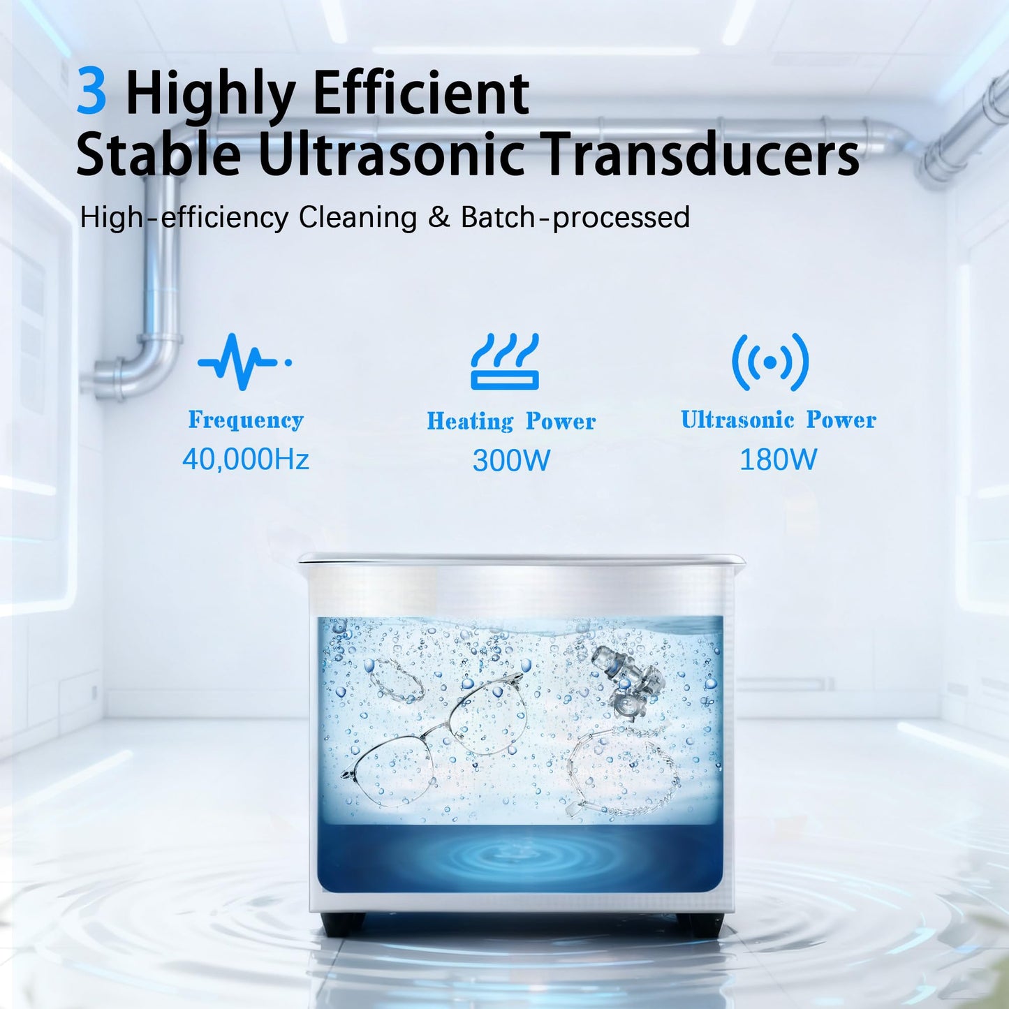 VUA 6L Commercial Ultrasonic Cleaner with Digital Timer & Heater, Professional Ultrasonic Parts Cleaner, Ultra Sonic Cleaning Machine with 300W Heated Cleaner for Glasses Industrial Parts Tools Lab