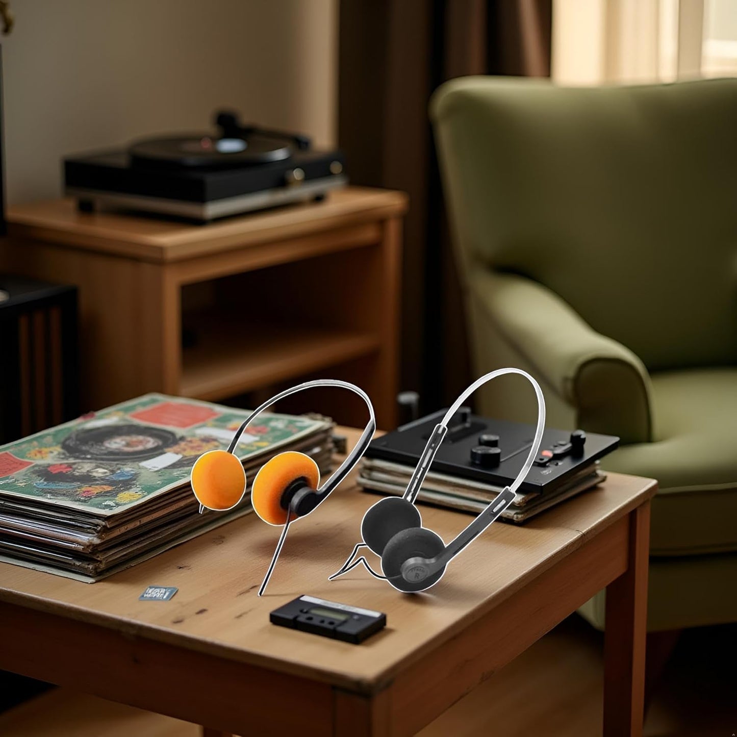 WLngtv 2 Cassette Pcs Retro On Ear Headphones, Wired Stereo Headphones, Headphone, Lightweight Portable Headphone