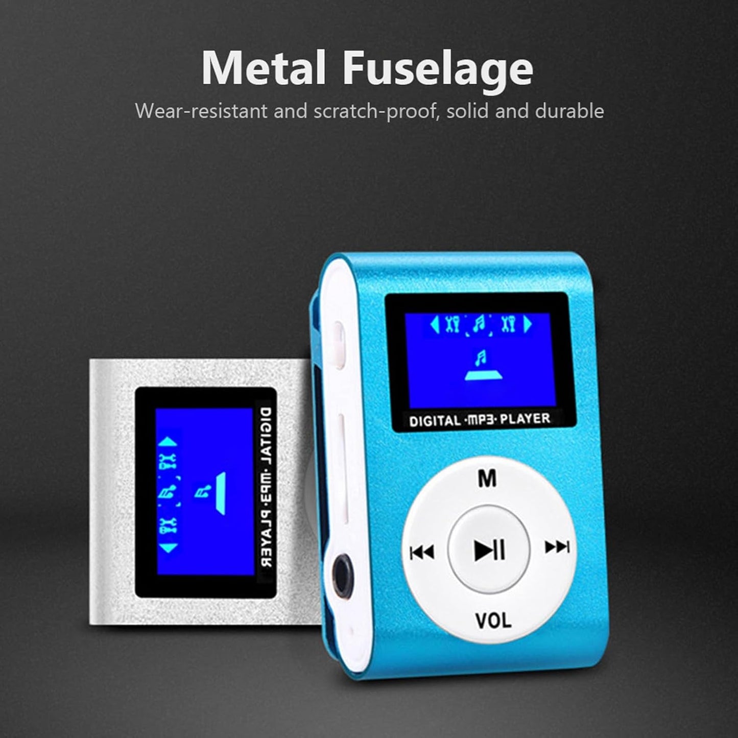 Diyeeni MP3 MiniMP3 32GB Mini Player, Portable Music Player with Clip, LCD Screen, Digital Music Media Player BackClip