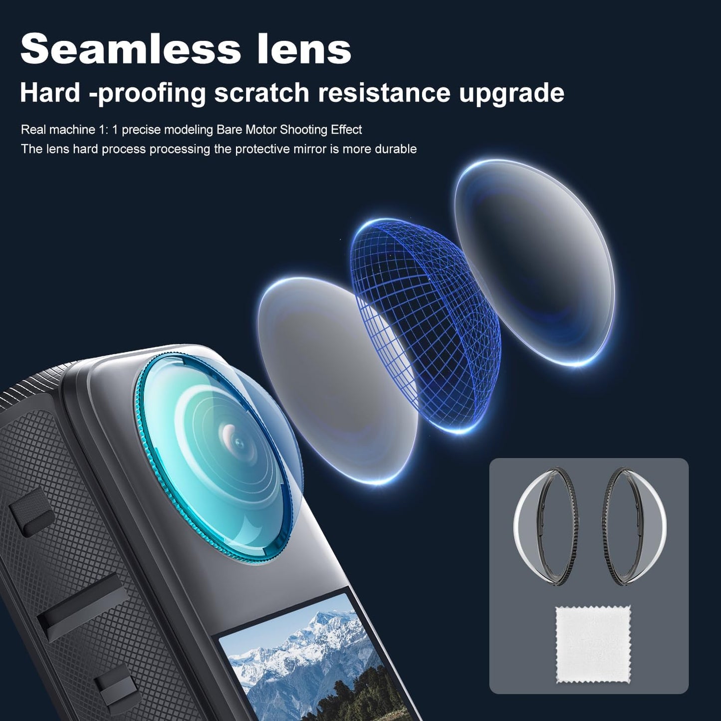 Vasgather 360 X4No X4 Camera Accessory Kit for Insta Fit for AIR- Lens Guards, Silicone Case, Camera Case,Screen
