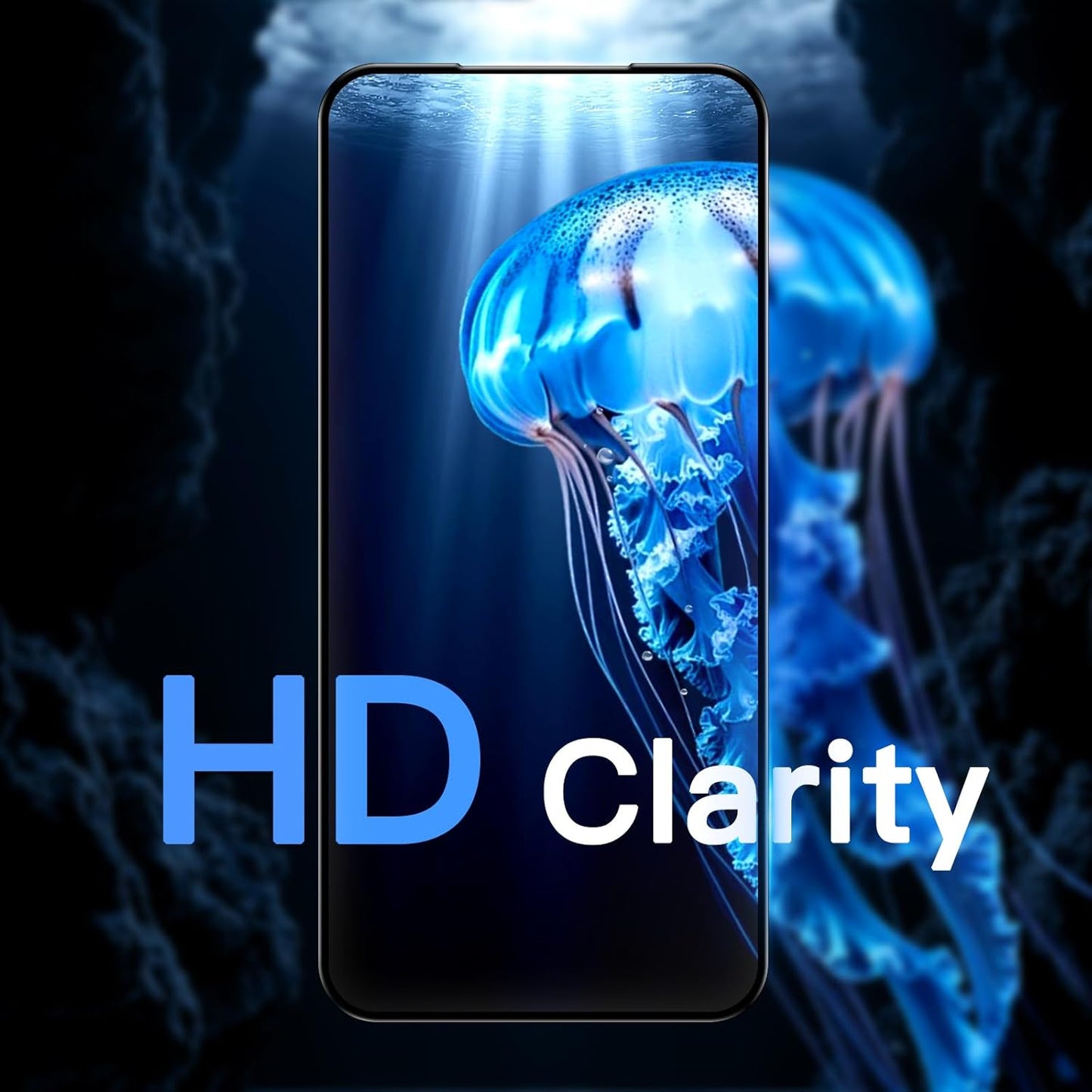 17 6.3" 2-Pack JETech Full Coverage Screen Protector for iPhone Pro, AR Anti-Reflective Coating, Black Edge Tempered