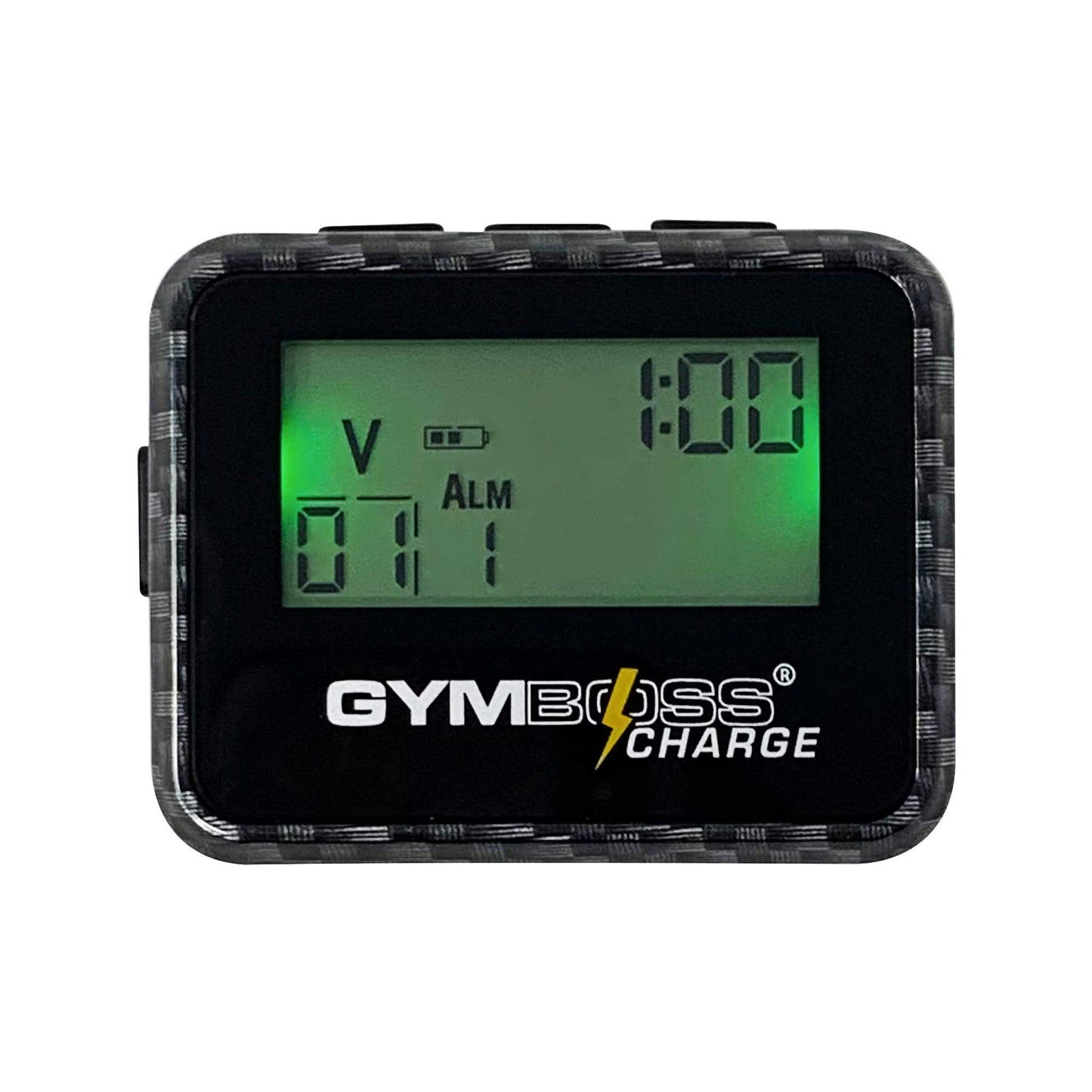 Gymboss Charge Interval Timer and Stopwatch & Watchstrap - Bundle (Carbon Black)