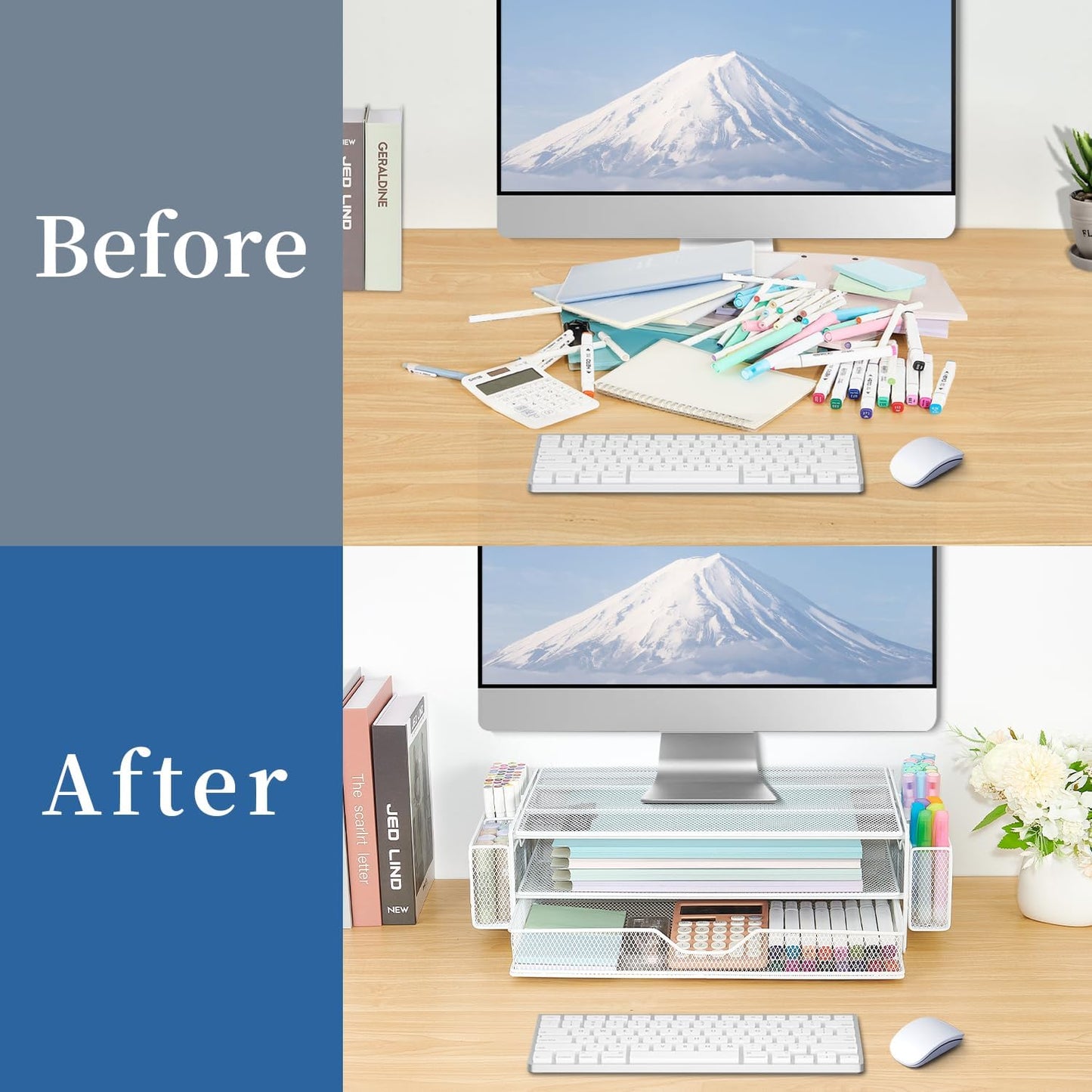 Riser2-Tier 2 AUPSEN Computer Monitor Stands Desk Organizers and Accessories, Office Desk Accessories Organizer