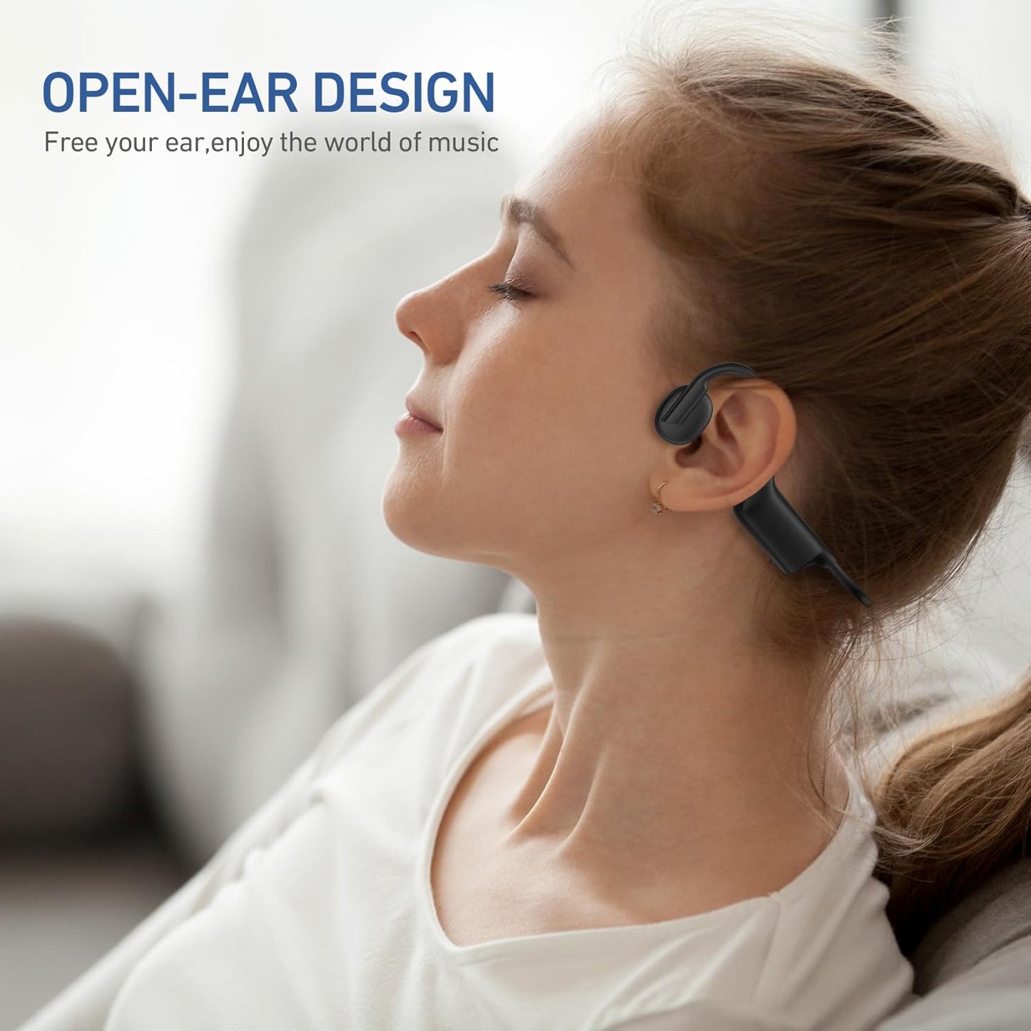 5.4 12H IPX6 Headset Bone Conduction Headphones Bluetooth Open Ear Headphones with Mic, Wireless Earphones, Sports