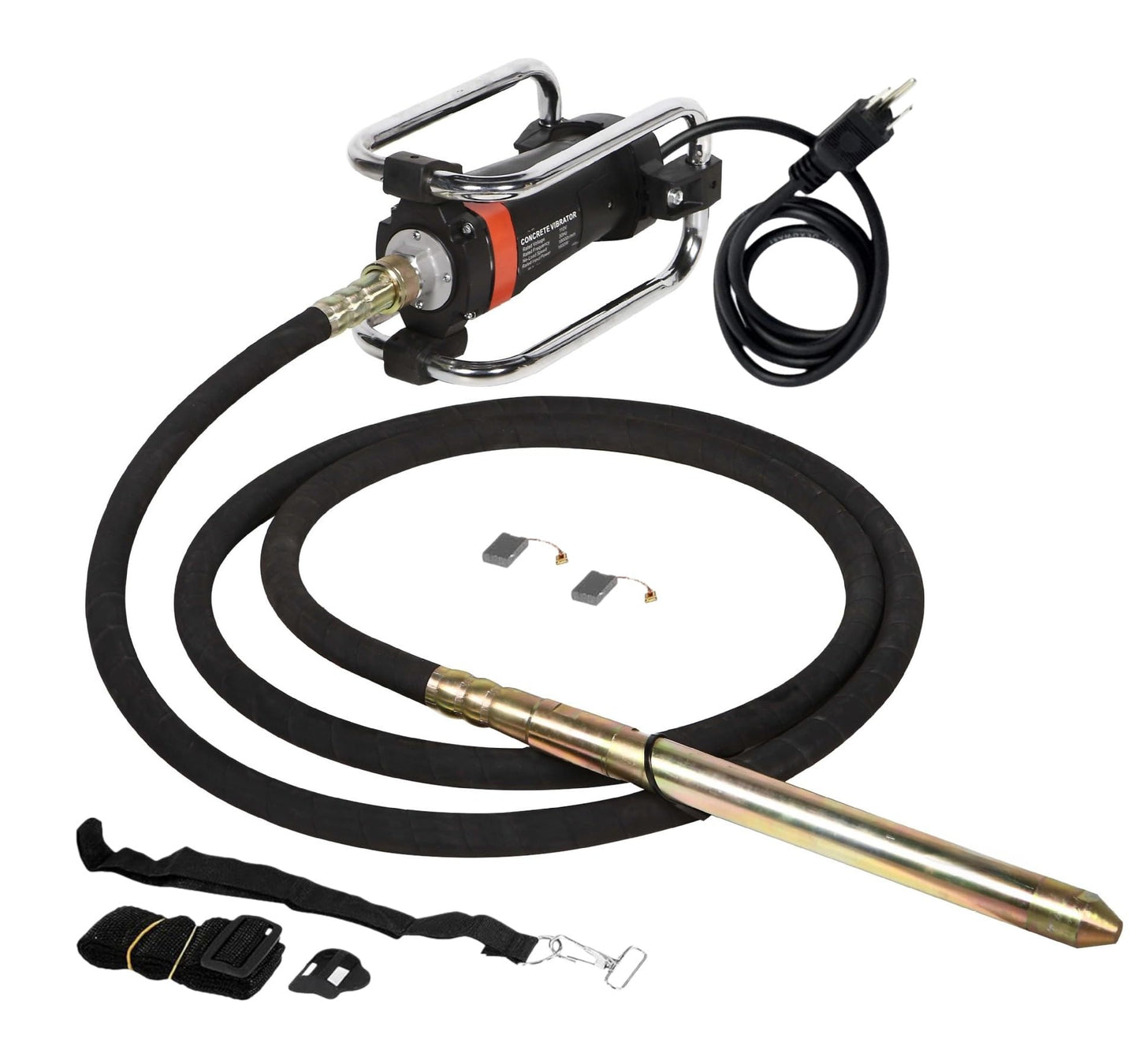 1600W Power Concrete Vibrator, 16000RPM 2HP Handheld Concrete Vibrating Tool, Concrete Construction Immersion Vibrator with Ø1.5” Rod & 14.75ft Flexible Shaft