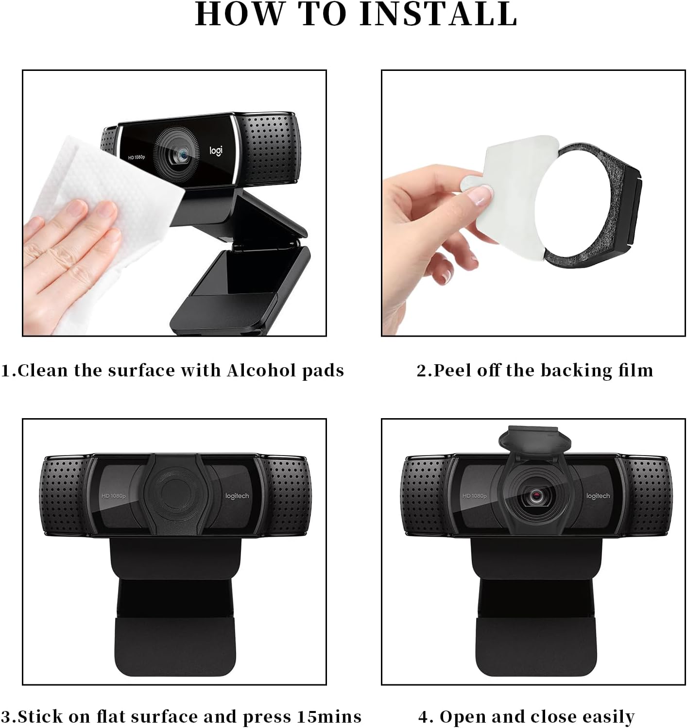 Knomix 3 Pack C270/C615/C920/C930e/C922X Universal Webcam Cover Desktop Computer External Webcam Lens Cover Shutter Cap