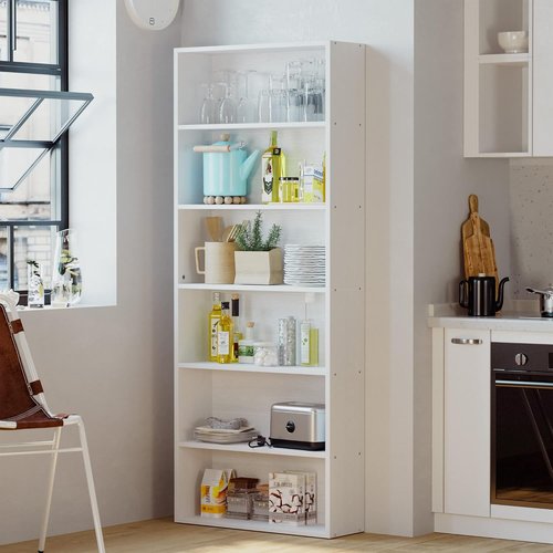 IRONCK 6-Tier Floor Standing Bookshelf - 70-Inch Tall Storage Shelves for Home Office & Living Room Decor