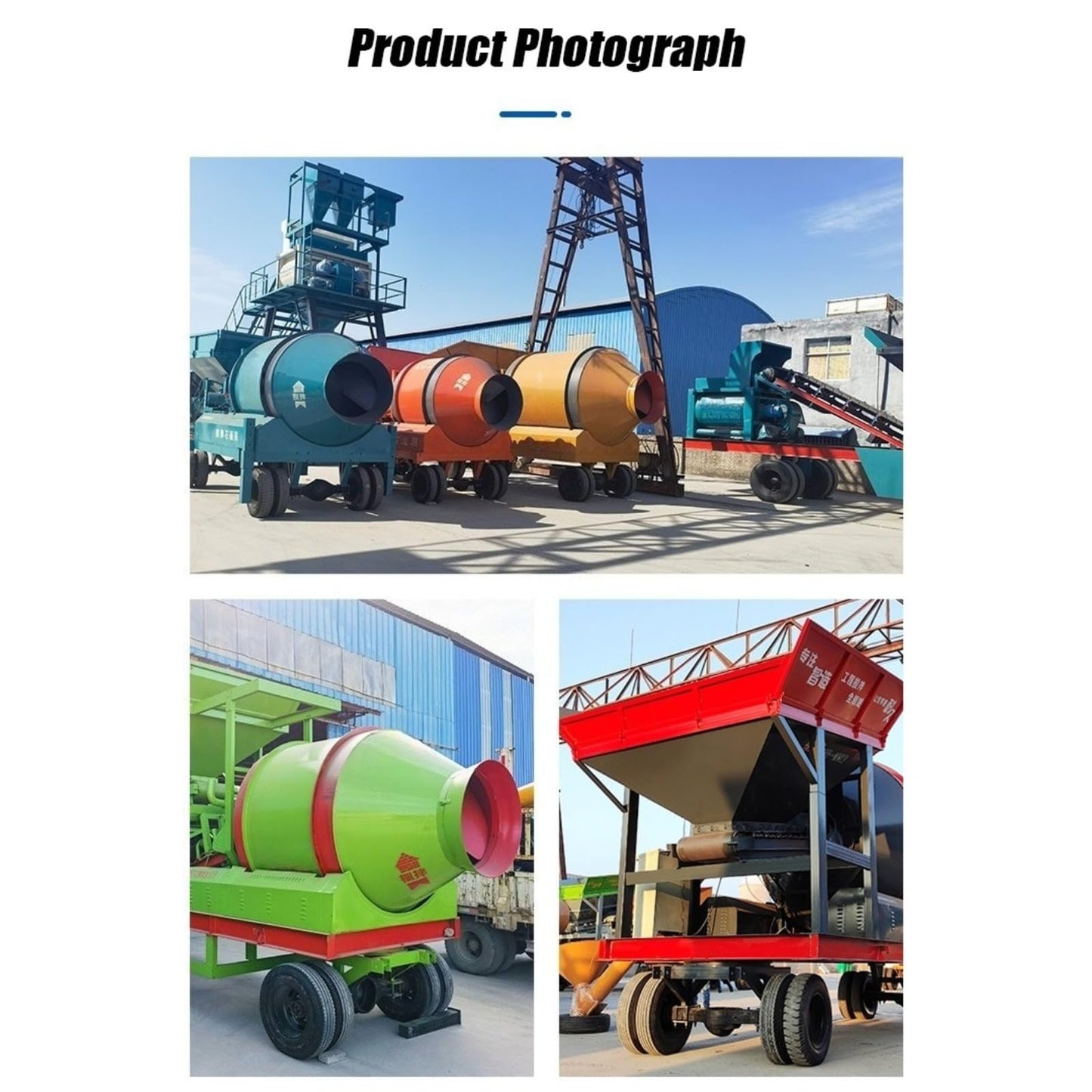 Mini Concrete Batching Plant, Mobile Cement Mixing Station with Aggregate Batching Unit, Portable Concrete Mixer System for Building Projects and Material Mixing