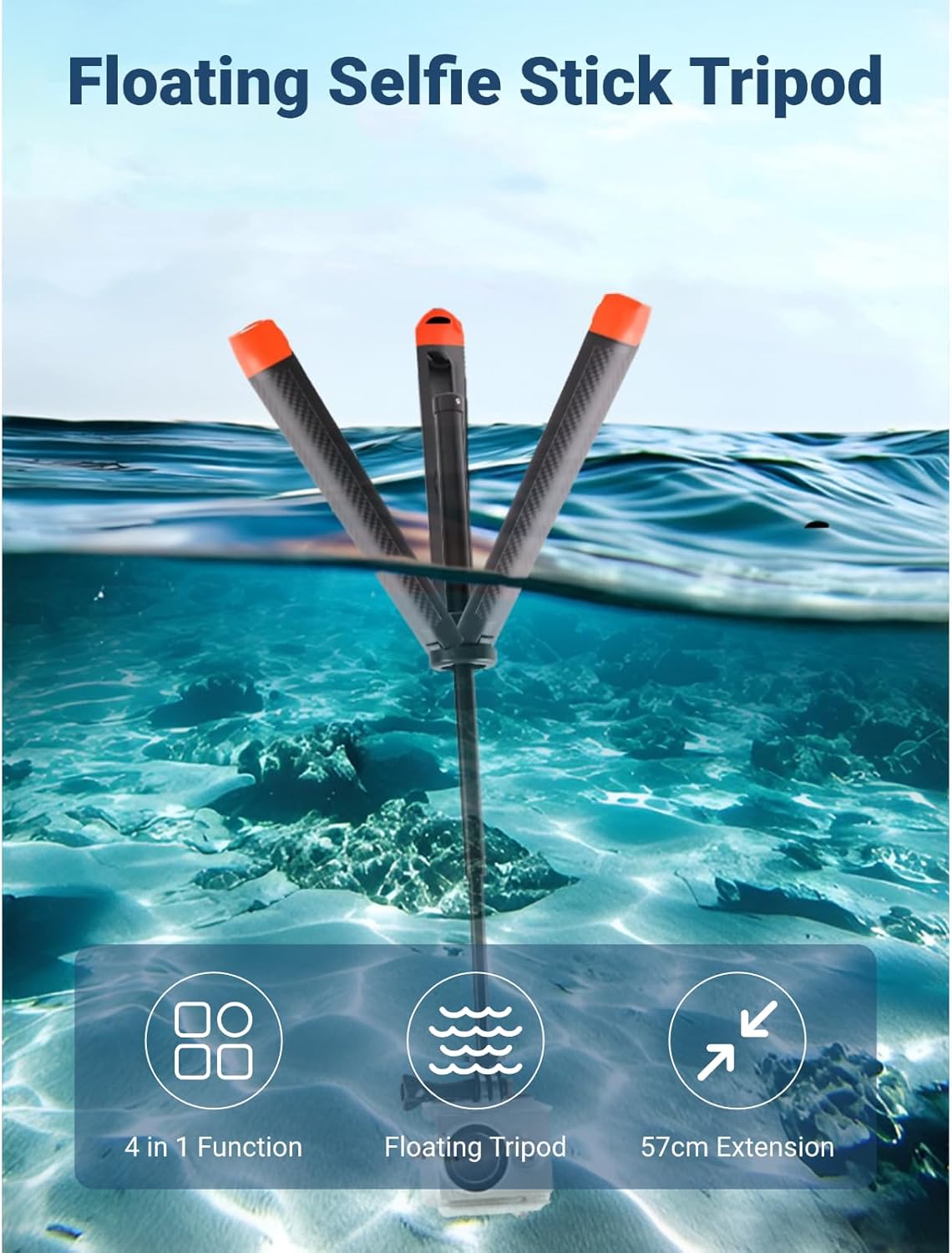 ciciglow 4 1 5 4/3, X4 X3, 2, in Floating Selfie Stick, Hand Grip Tripod for Action Pro for for Ace Pro Water Proof