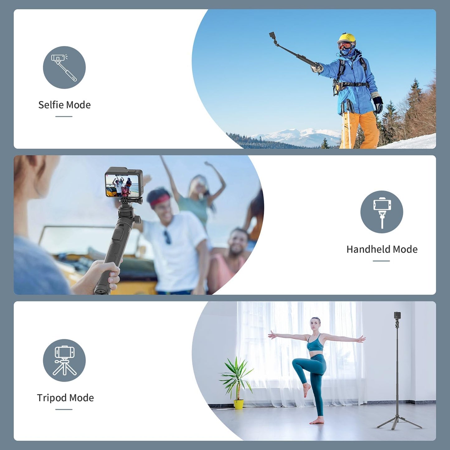 Auleda 70" Insta360 Selfie Stick Tripod for Gopro Action Camera, Lightweight Phone Tripod Stand with Wireless Remote