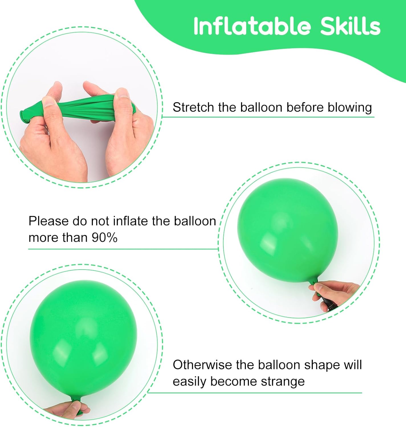 RUBFAC Green Balloon Garland Arch Kit - 138pcs Latex Balloons in Various Sizes for Birthday, Graduation, Baby Shower & Wedding Decor