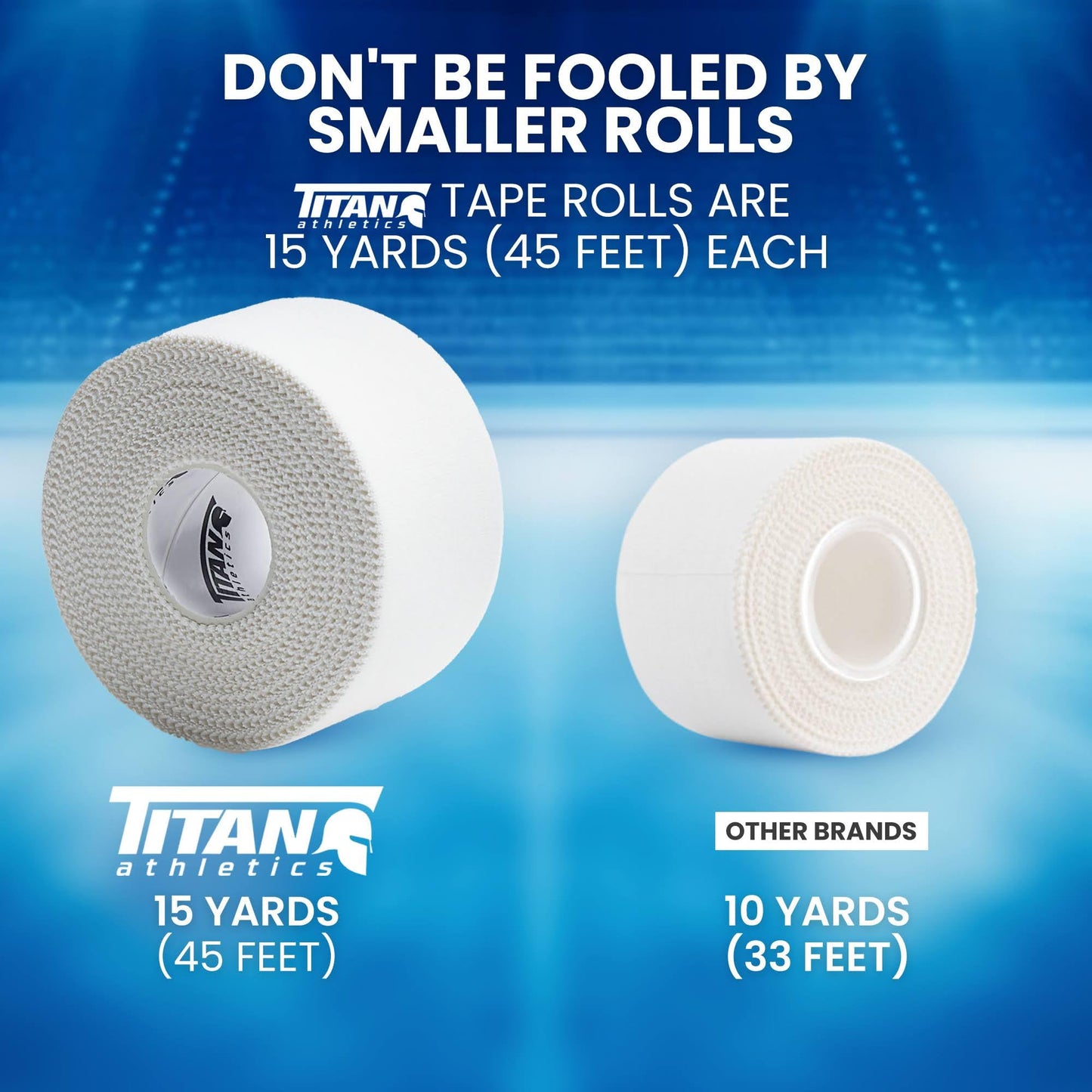 24 Pack White Athletic Tape (45ft Rolls) - Athletes Trainers Injuries & First Aid - Premium Medical Sports Tape - Wrap & Support Ankles & Wrists - Easy Tear Design with Zinc Oxide & No Sticky Residue