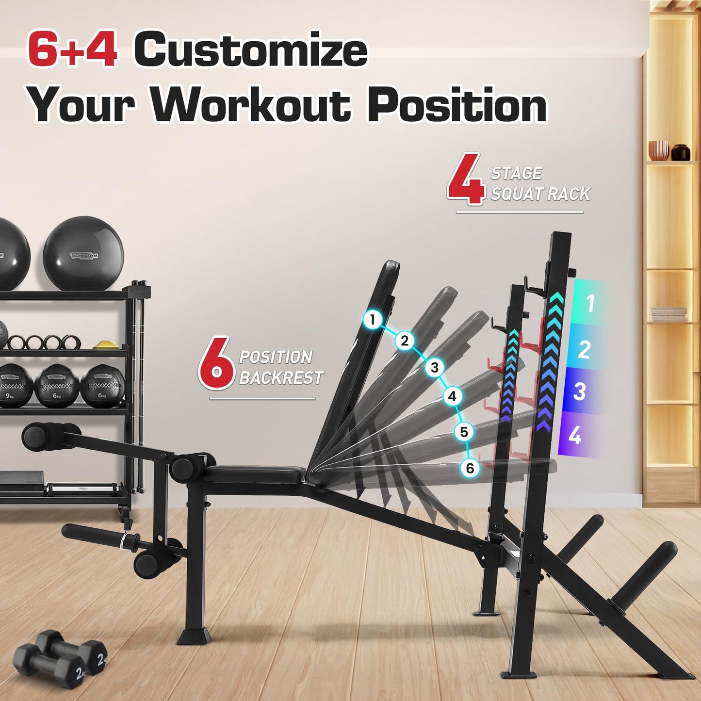 ANCHEER Olympic Weight Bench with Squat Rack - 900LBS Adjustable Bench Press with Leg Extension and Leg Curl, Incline Decline Flat Workout Bench for Home Gym Strength Training
