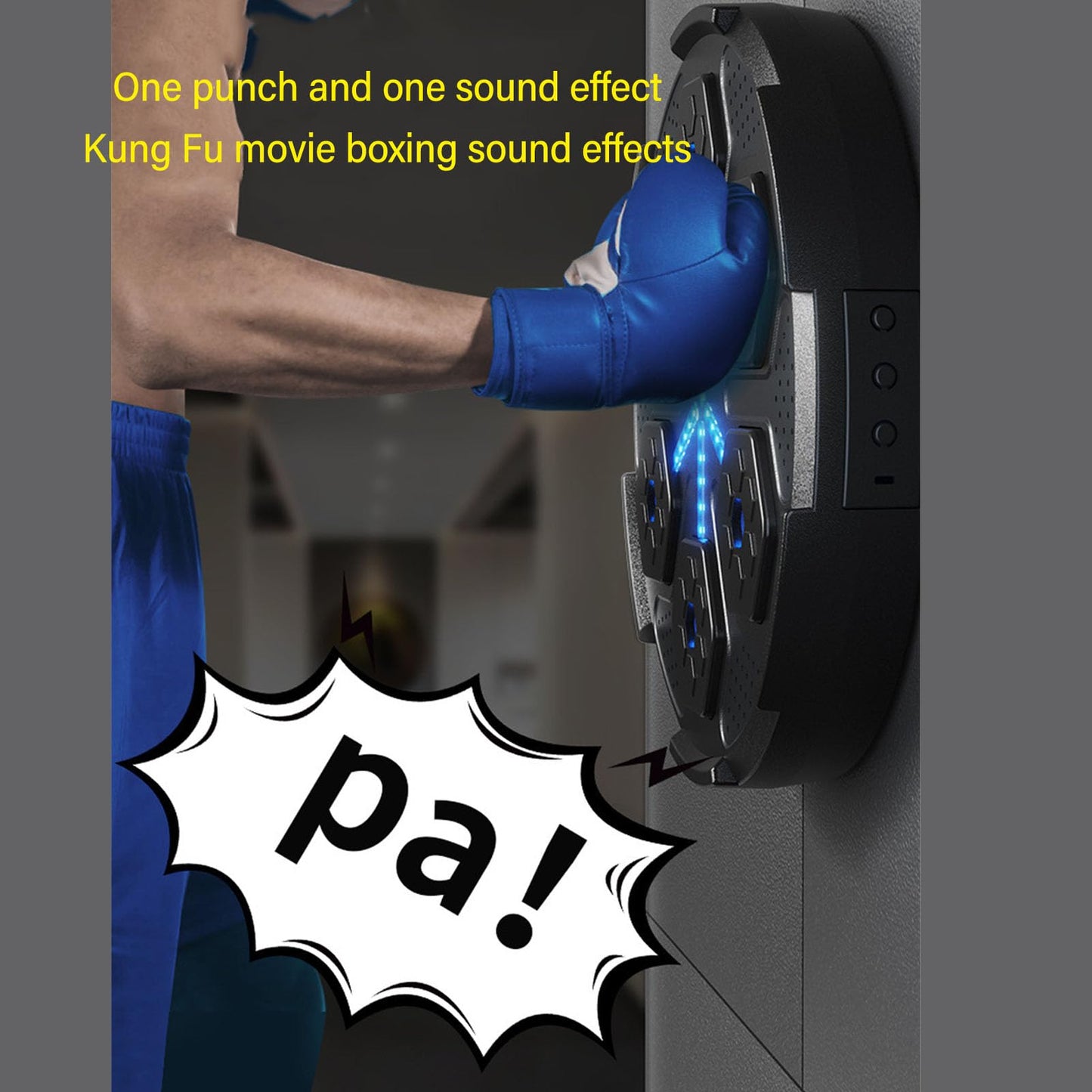 Alomejor Music Boxing Machine Interactive 7 Speeds Soft Cushion BT Music Boxing Trainer Workout Equipment for Improved Time