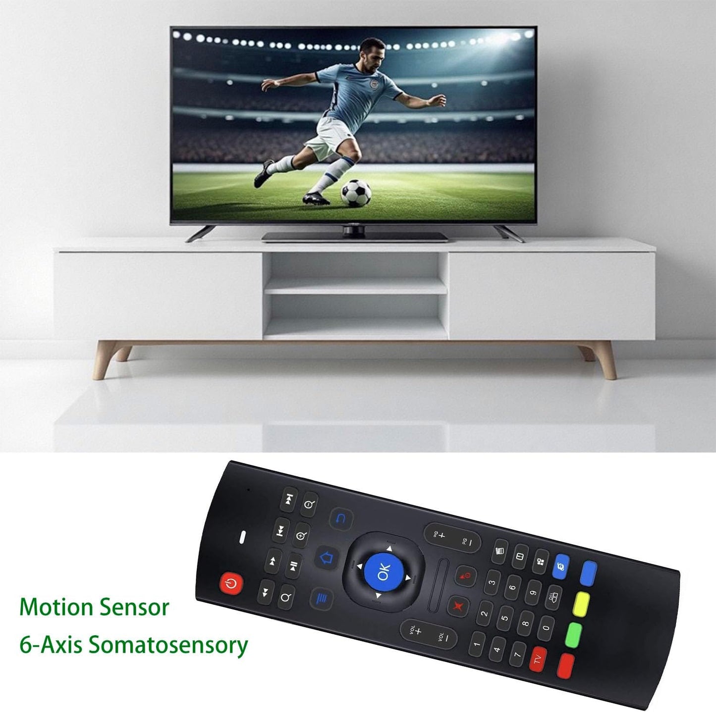 KUNSI MX3 2.4G Air Mouse Remote Pro, Wireless Mini Keyboard, Universal Remote Control with IR Learning for Android TV