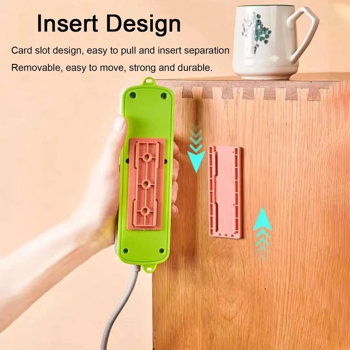 CHNLML 12PCS 8 Power Strip Holder, Adhesive Punch-Free Socket Holder, Self Adhesive Socket Desktop Fixer, Socket Holder