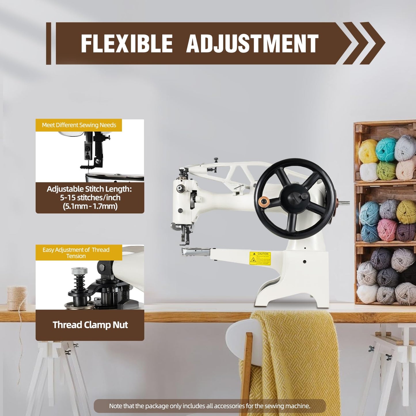 Leather Sewing Machine for Patch Repair - Hand Crank Industrial Double-Headed Needle Patcher for Boots, Slippers, and Canvas - Durable Sewing Equipment