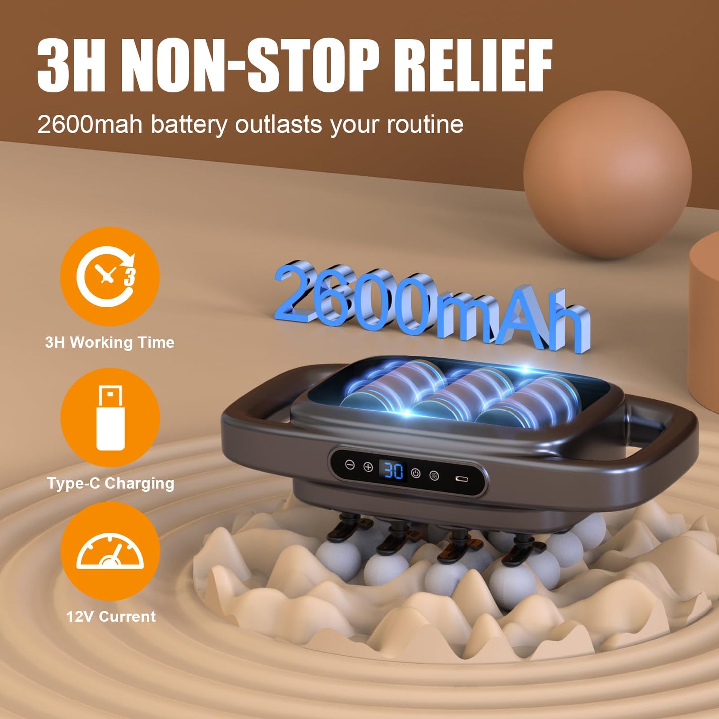 Fathers Day Dad Gifts, 16 Head Massage Gun, 【2026 Upgrade】 12V Motor 60kg Deep Tissue Percussion Massager, 30 Intensity Levels & 3 Smart Modes Multi-Head Back Massager for Legs,Arms,Waist Pain Relief