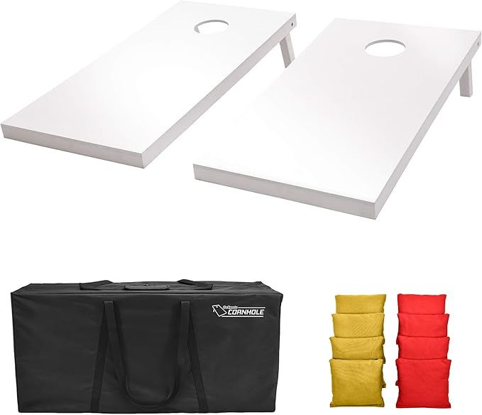 GoSports 4 ft x 2 ft Regulation Size Wooden Cornhole Boards Set - Includes Carrying Case and Over 100 Optional Bean Bag Colors