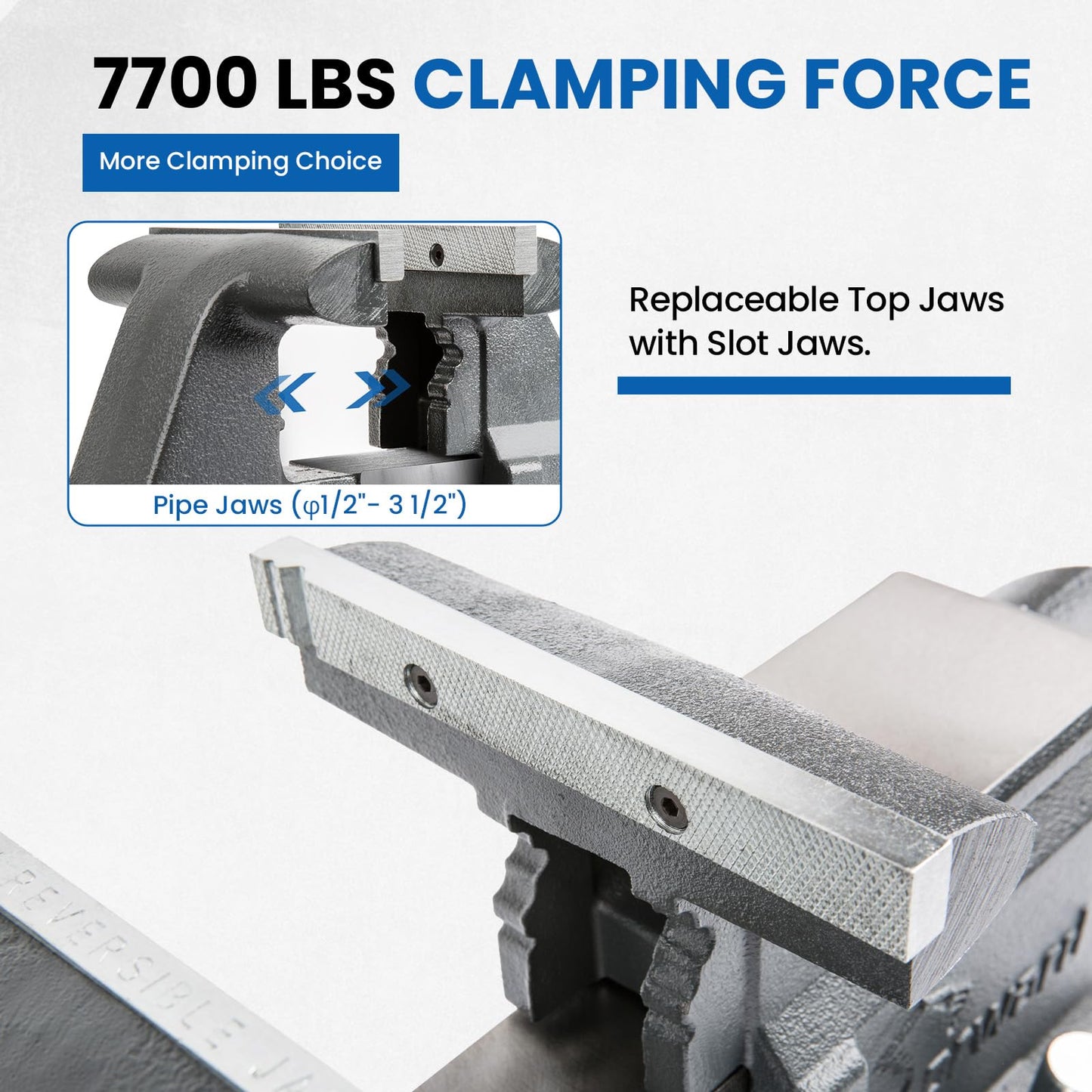 Forward CR50A-5.5In Bench Vise Heavy Duty Vice with Anvil and 210 Degrees Swivel Base (5 1/2")
