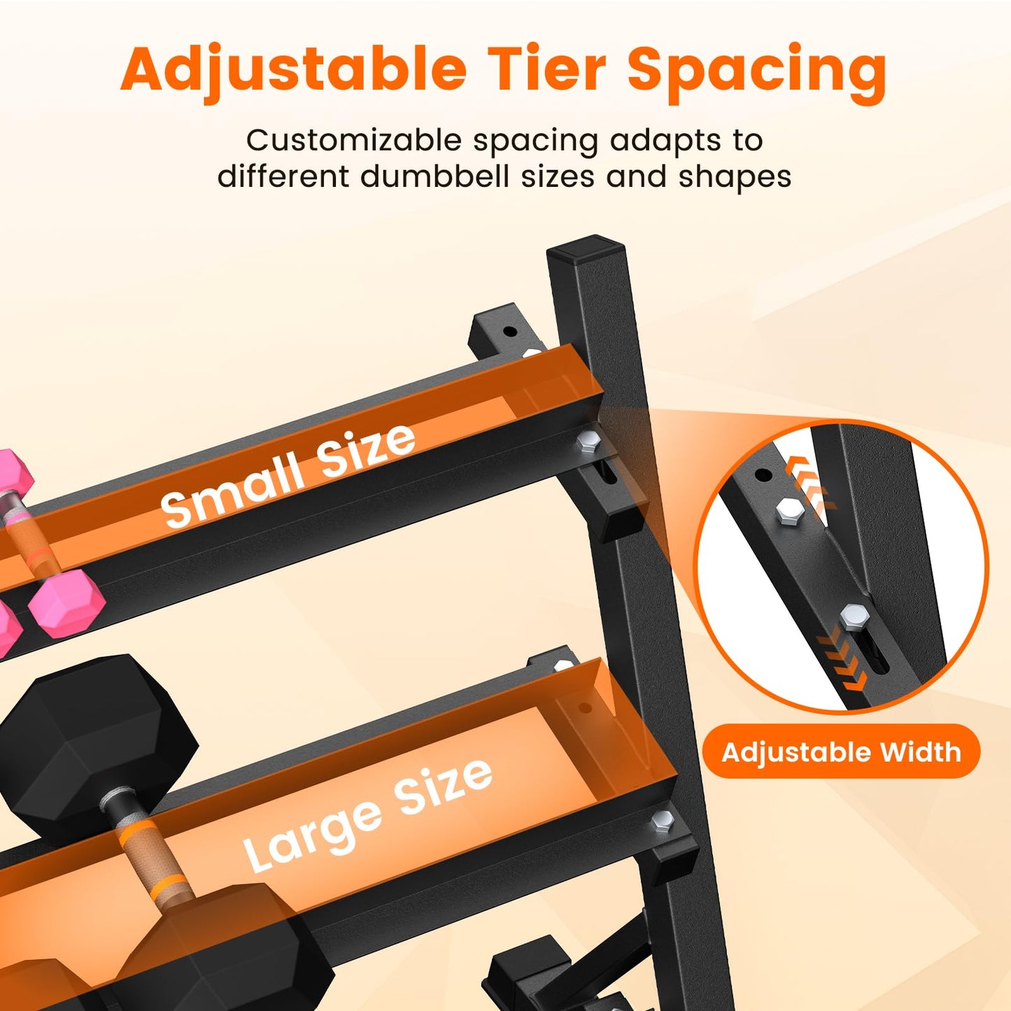Dumbbell Rack, 3-Tier Dumbbell Weight Rack for Home Gym, Dumbbell Set for Dumbbell Kettlebell Barbell, Heavy Duty Weight Storage Organizer, Dumbbell Rack Stand Only